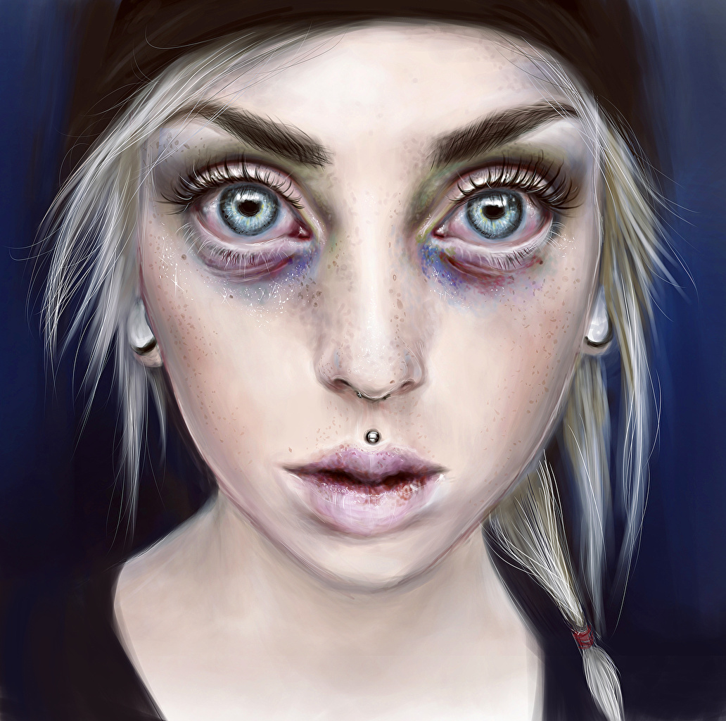 Wallpaper ugly Face female Staring