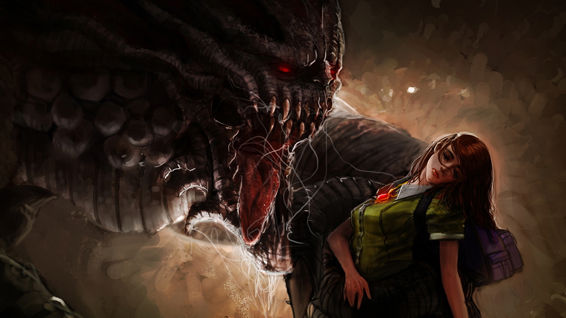 monster Fantasy young woman 1920x1080