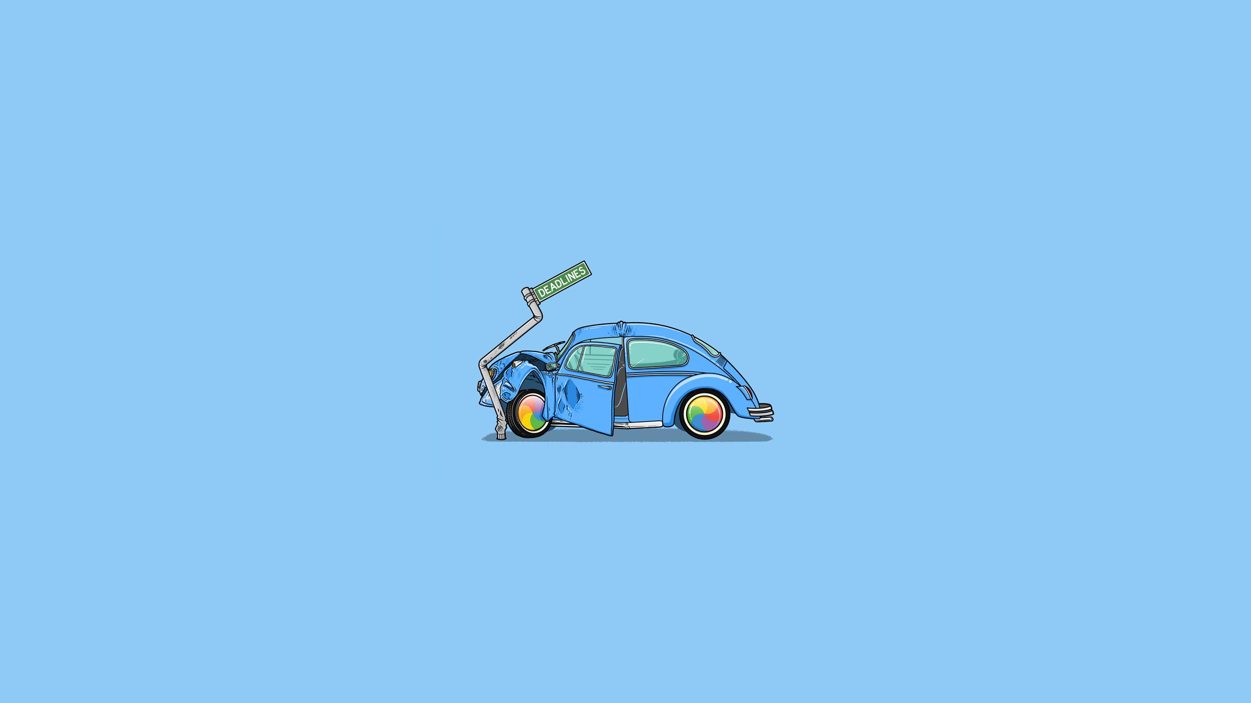 Crash Car Minimalism Wallpaper