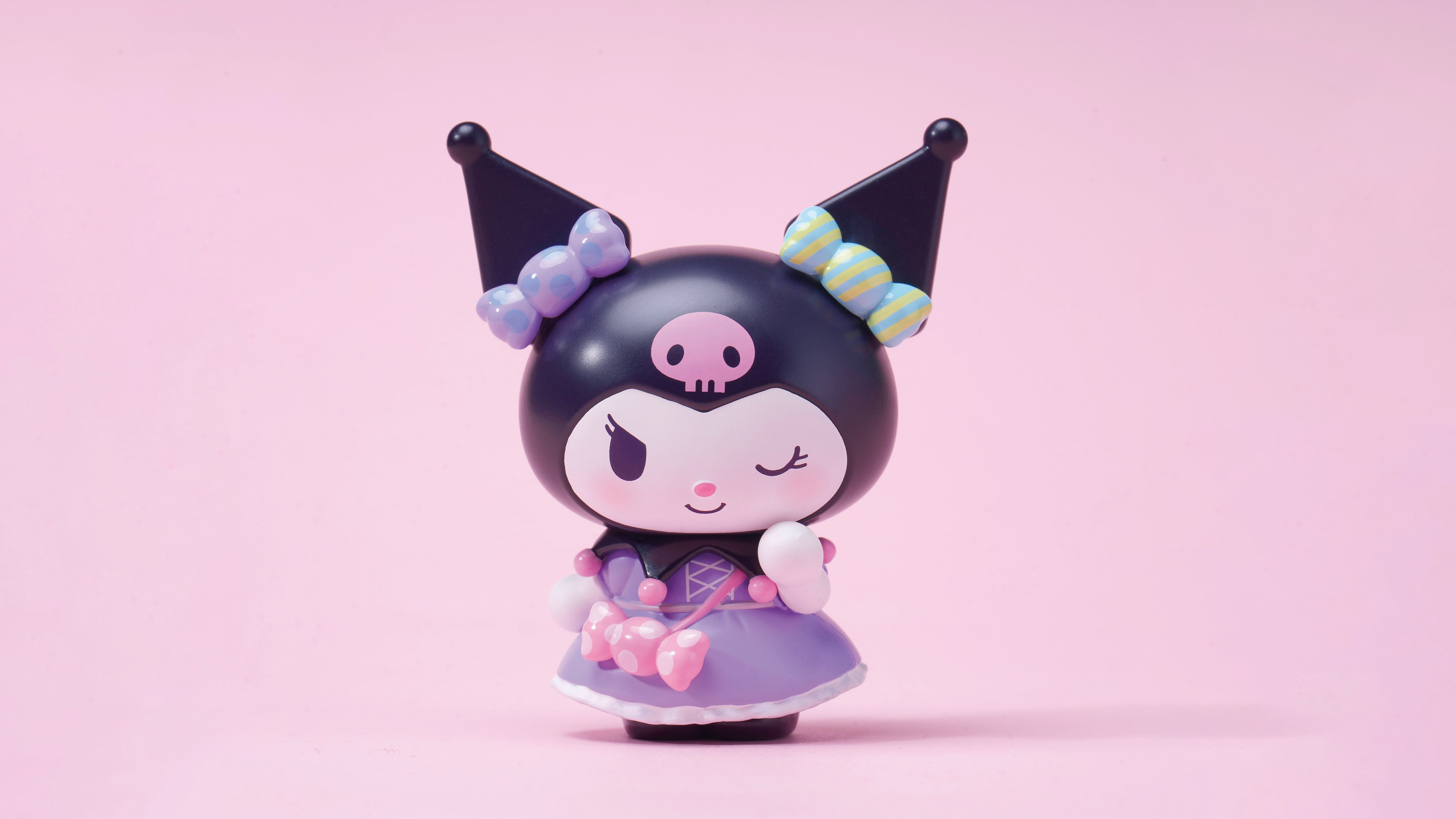 Kuromi Wallpaper 4K, Pink aesthetic