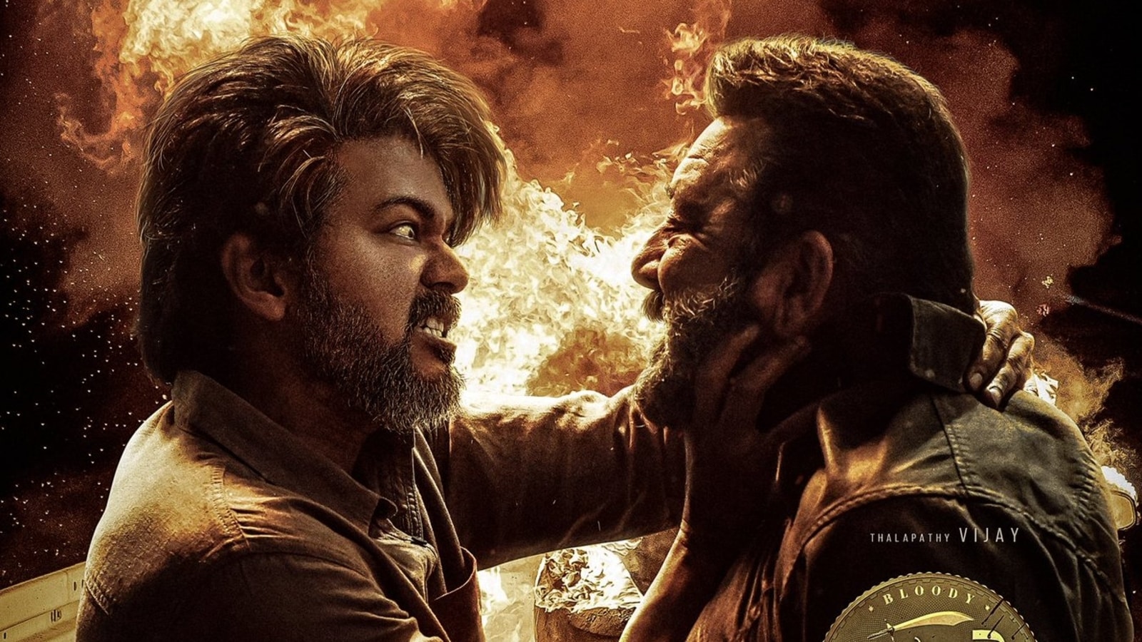 Leo Hindi poster: Vijay and Sanjay Dutt