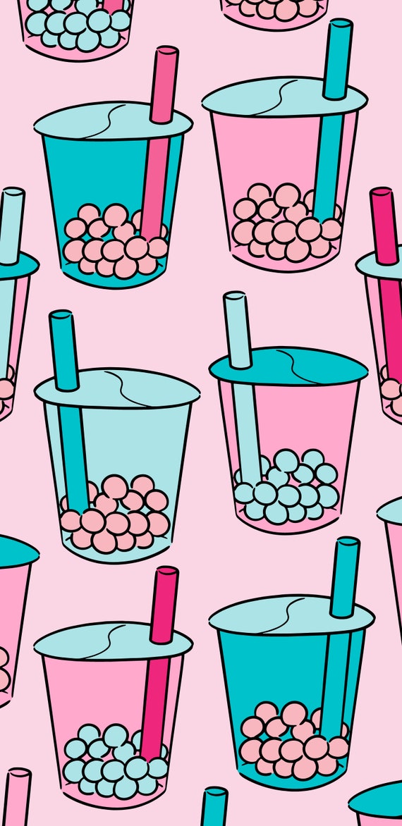 Phone Wallpaper, Bubble Tea Wallpaper