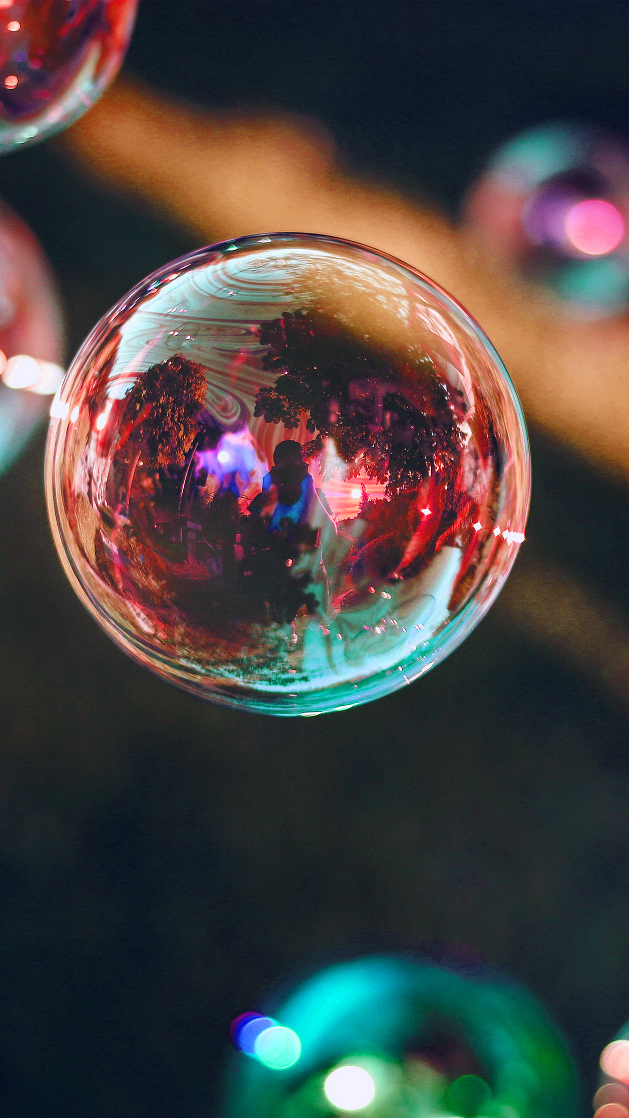 Bubble summer day red bokeh dark