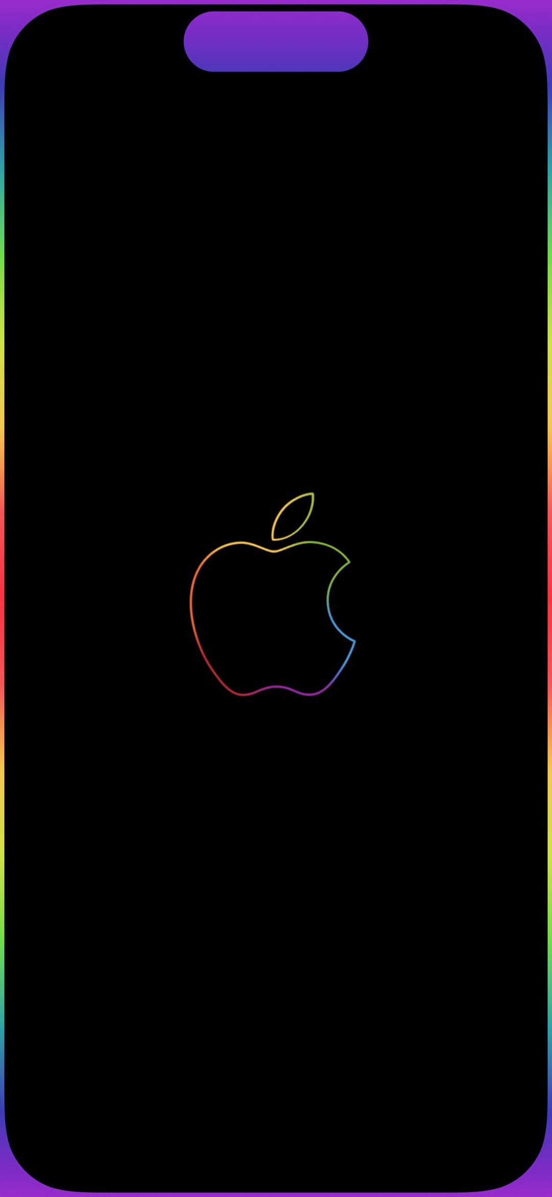 iPhone 14 pro neon border wallpaper