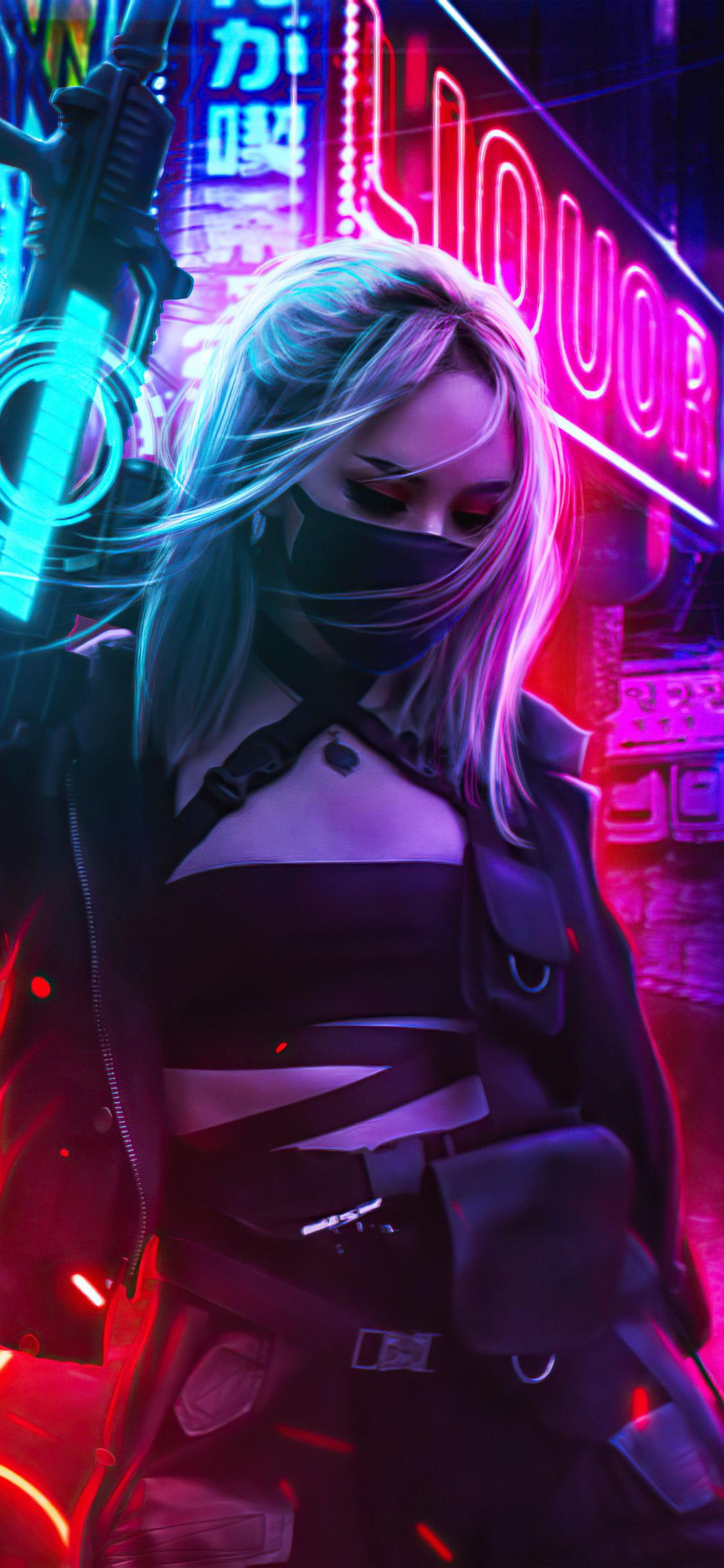 Neon Mode 5k iPhone XS, iPhone 10