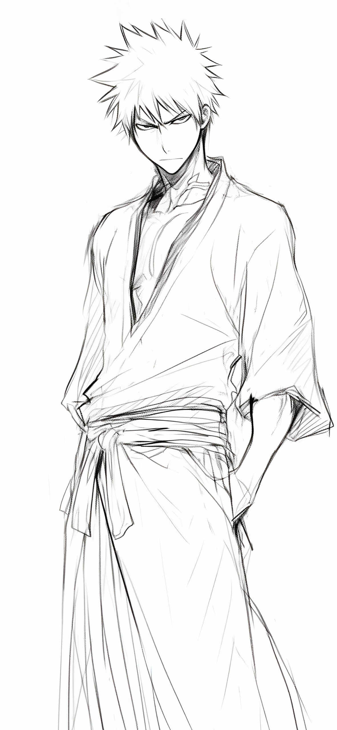Ichigo Kurosaki Black & White Sketch