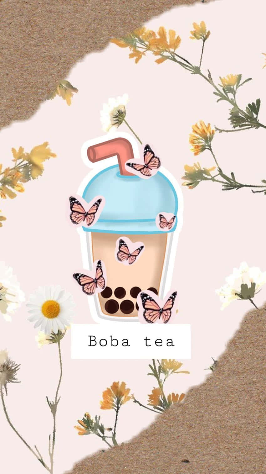 Download Cute Boba With Butterfly