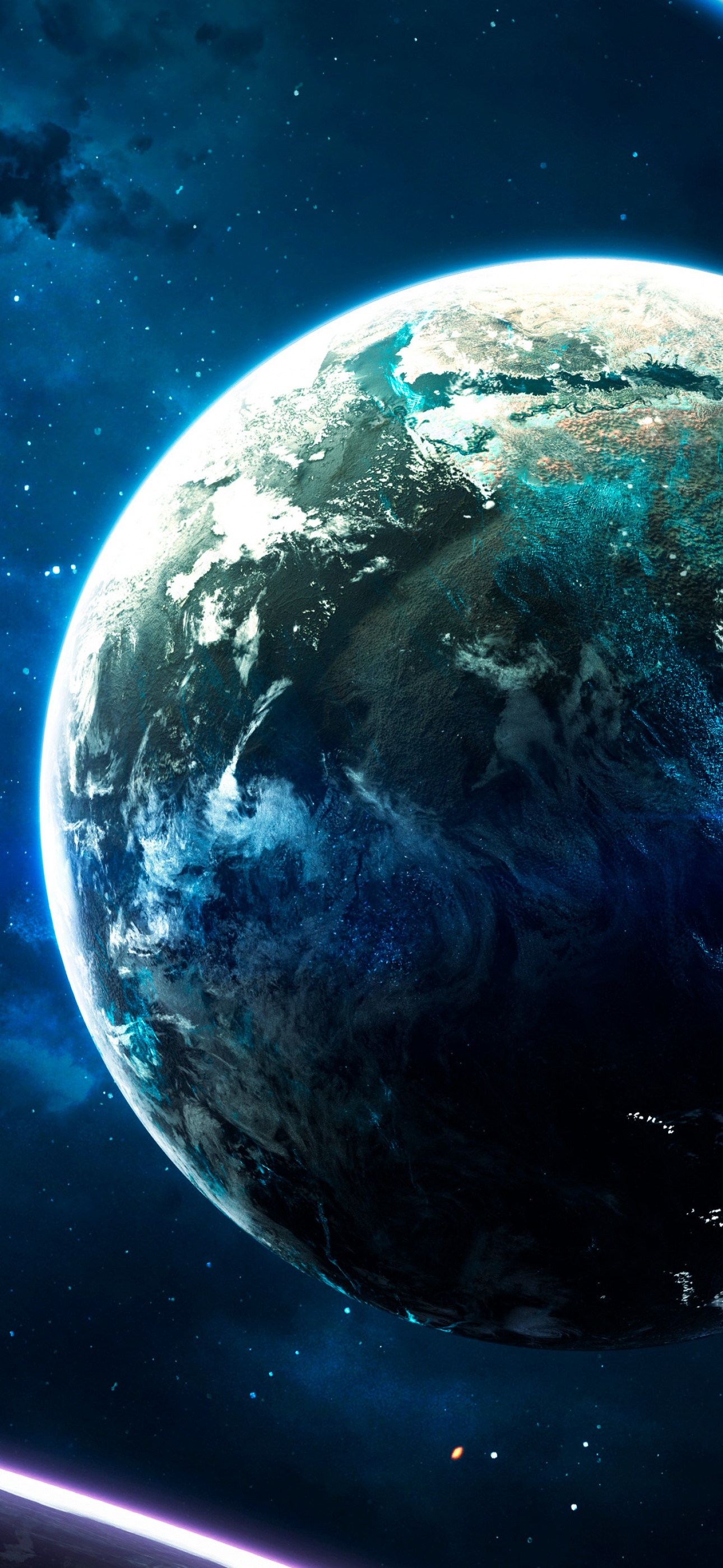 Earth Wallpaper 4K, Cosmos, Stars, Blue