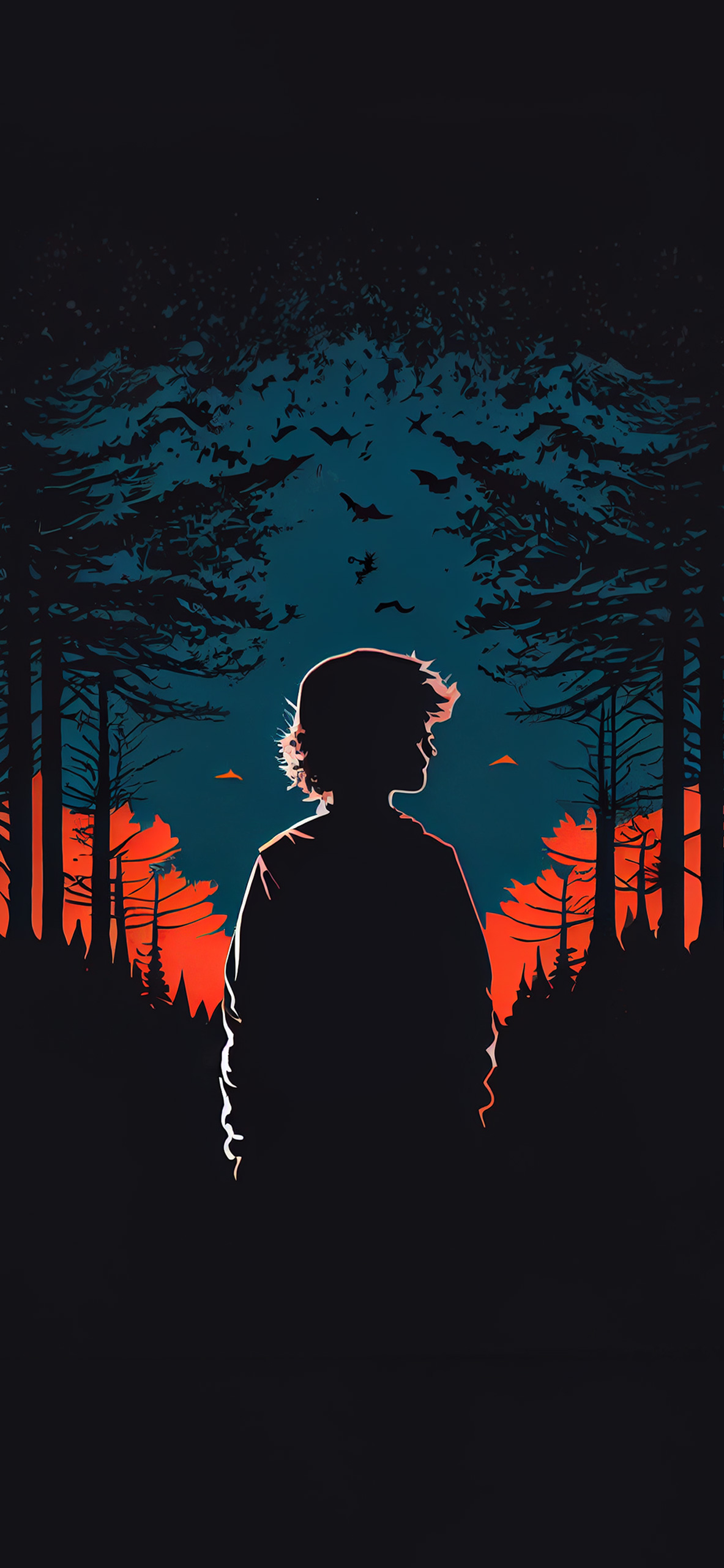 Boy in Forest Dark Aesthetic Wallpaper