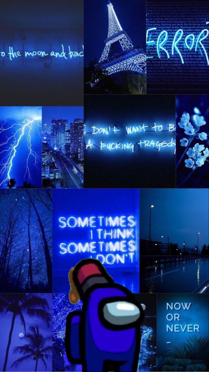 Neon Lights and Eiffel Tower Collage