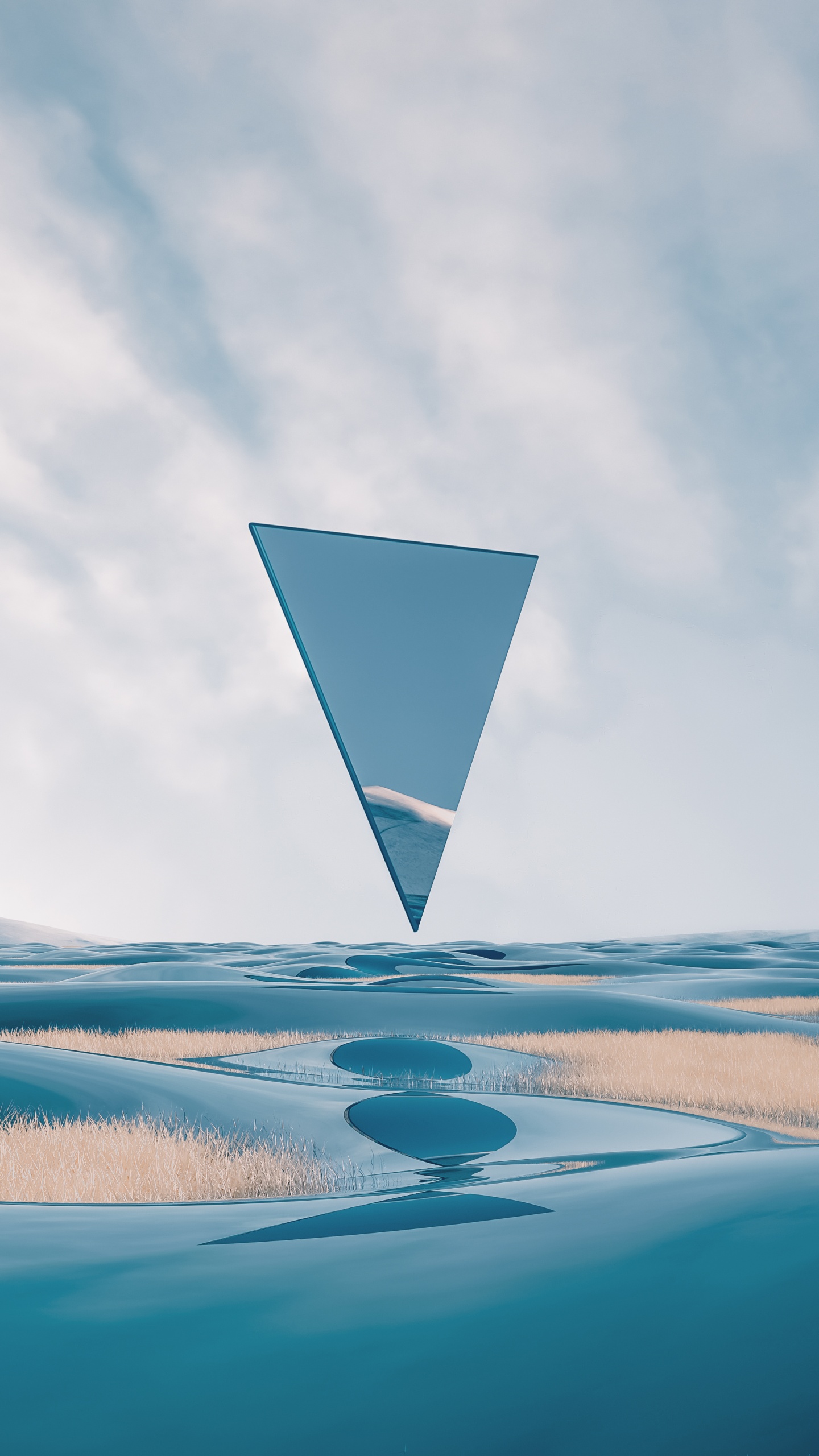 Triangle Wallpaper 4K, Landscape, Glass