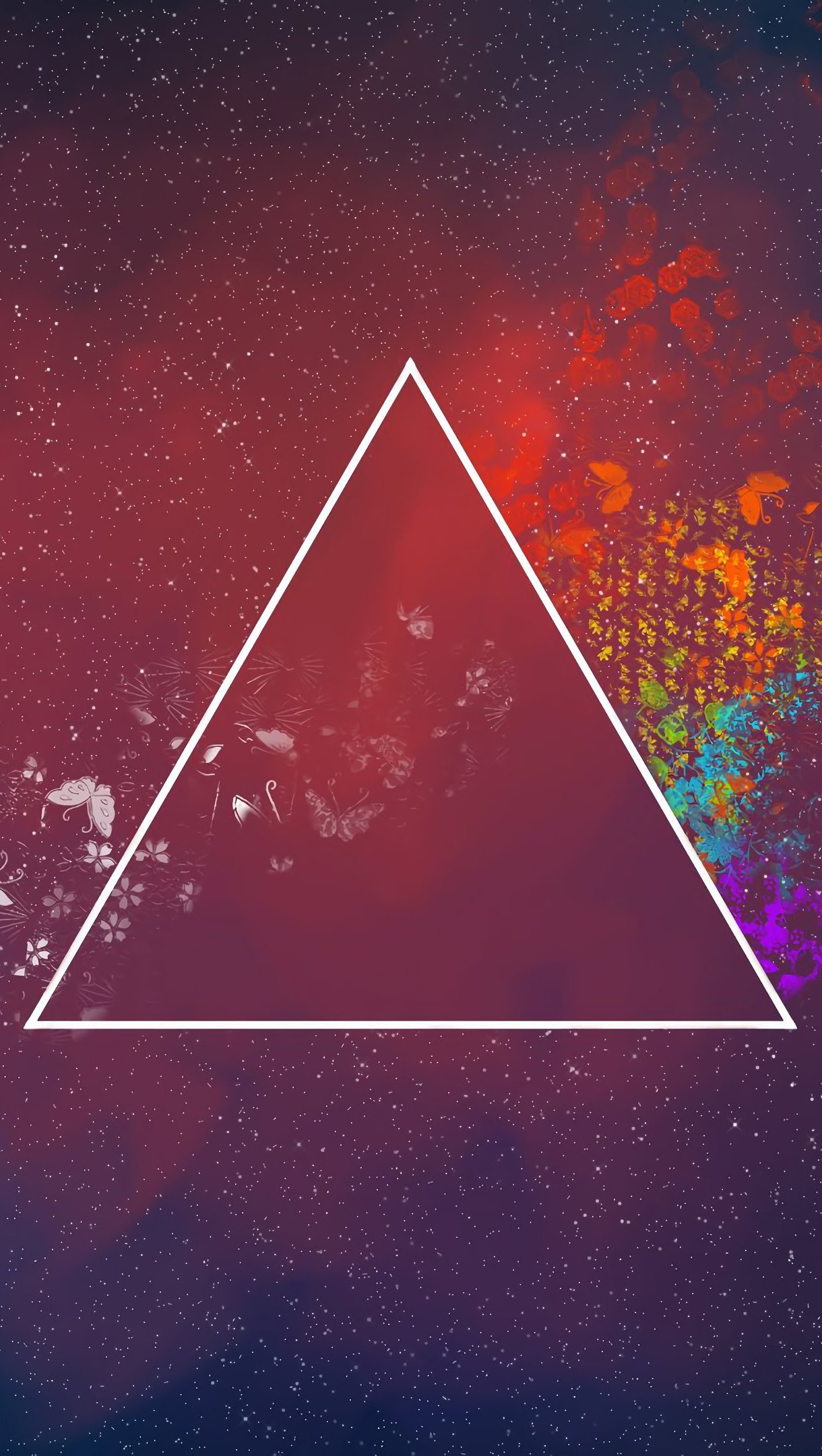 Abstract universe triangles butterflies