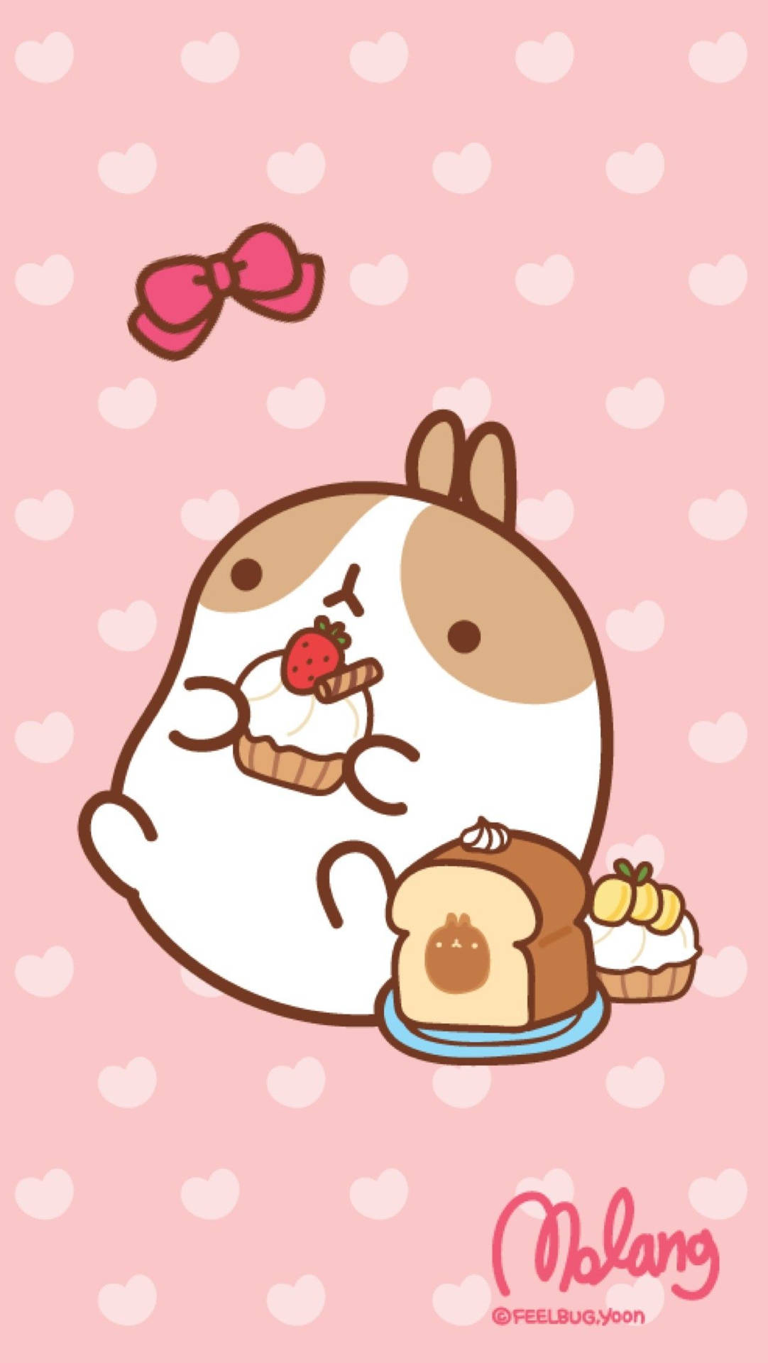 Molang Rabbit Kawaii Background