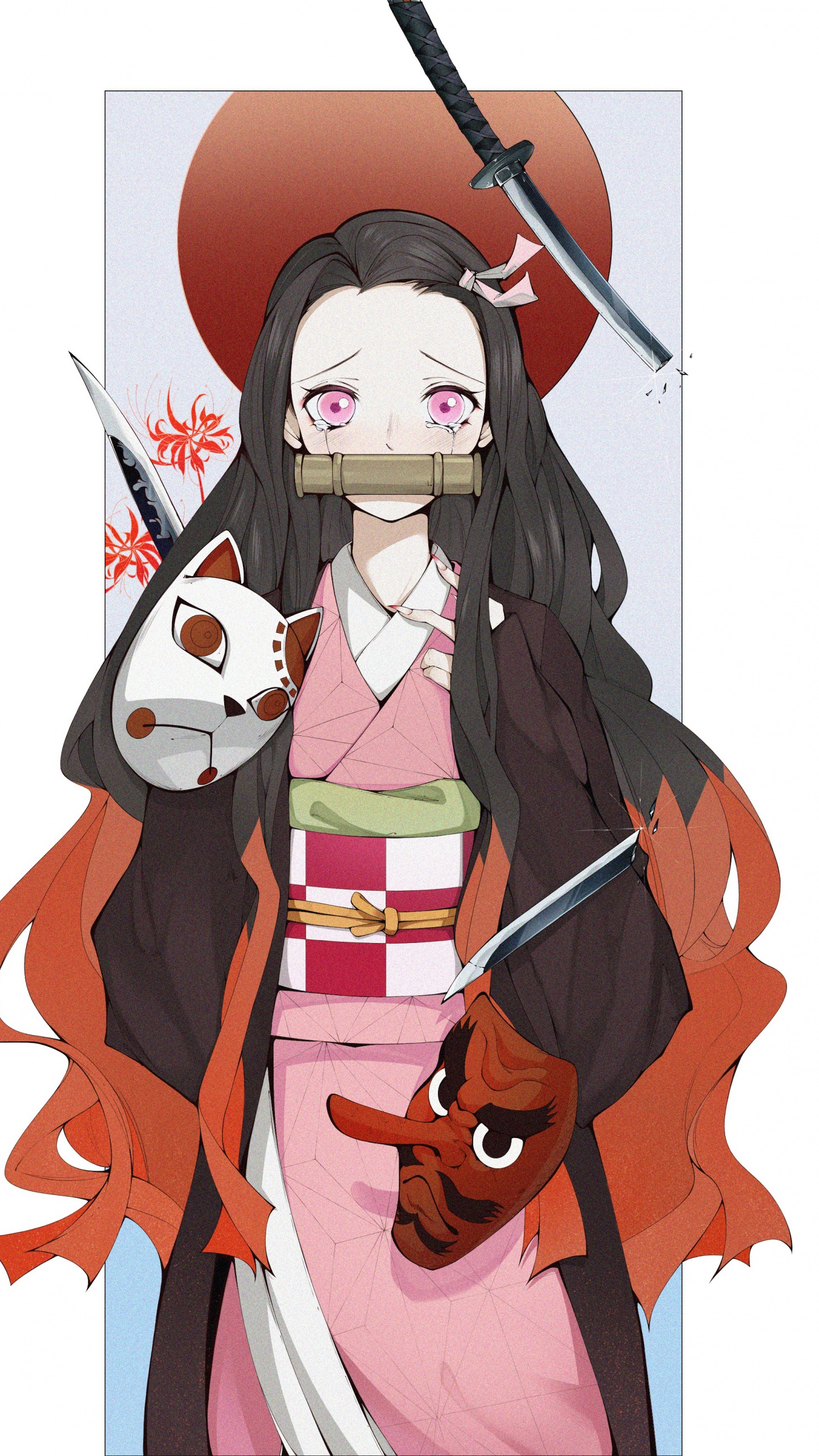 Nezuko Kamado Wallpaper 4K, Warding Mask