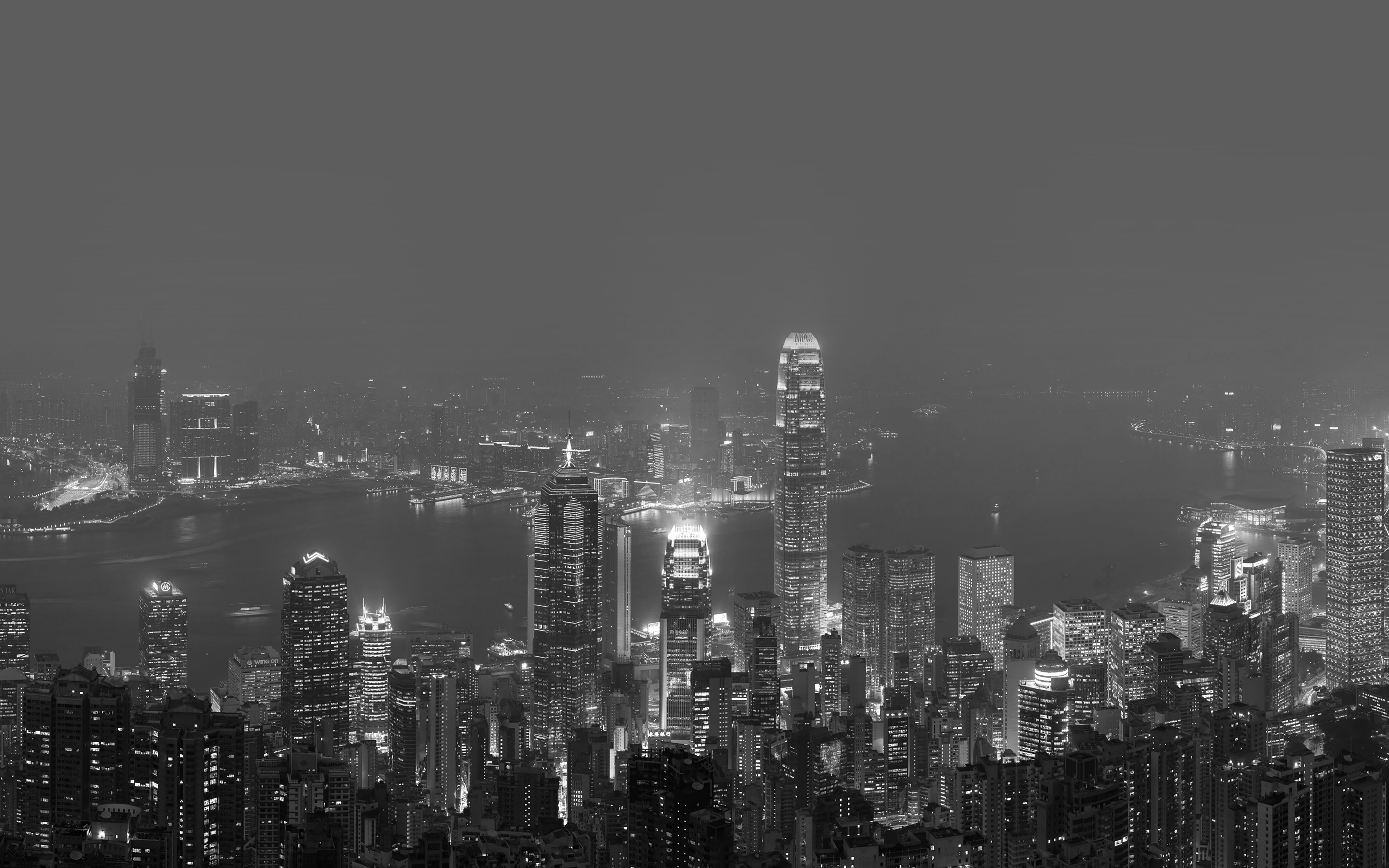 Skyline Hongkong Dark City Night Live