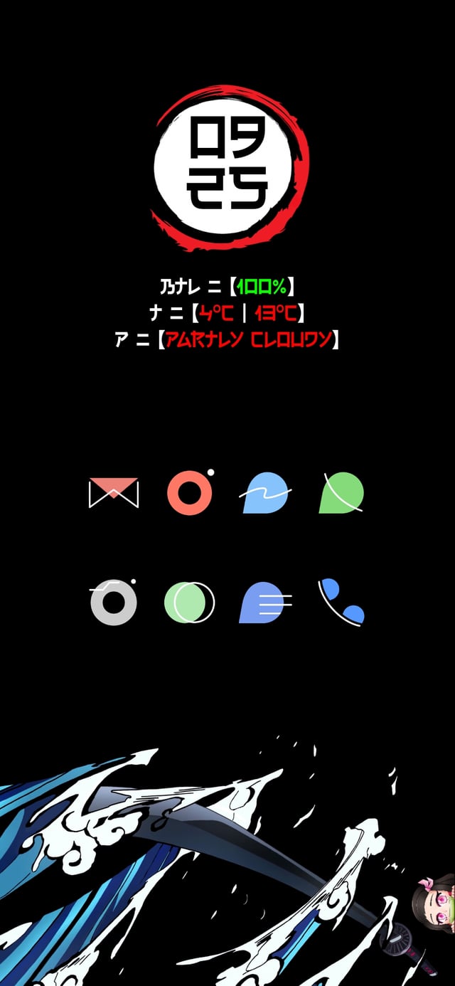 Theme Simple Demon Slayer OLED Theme