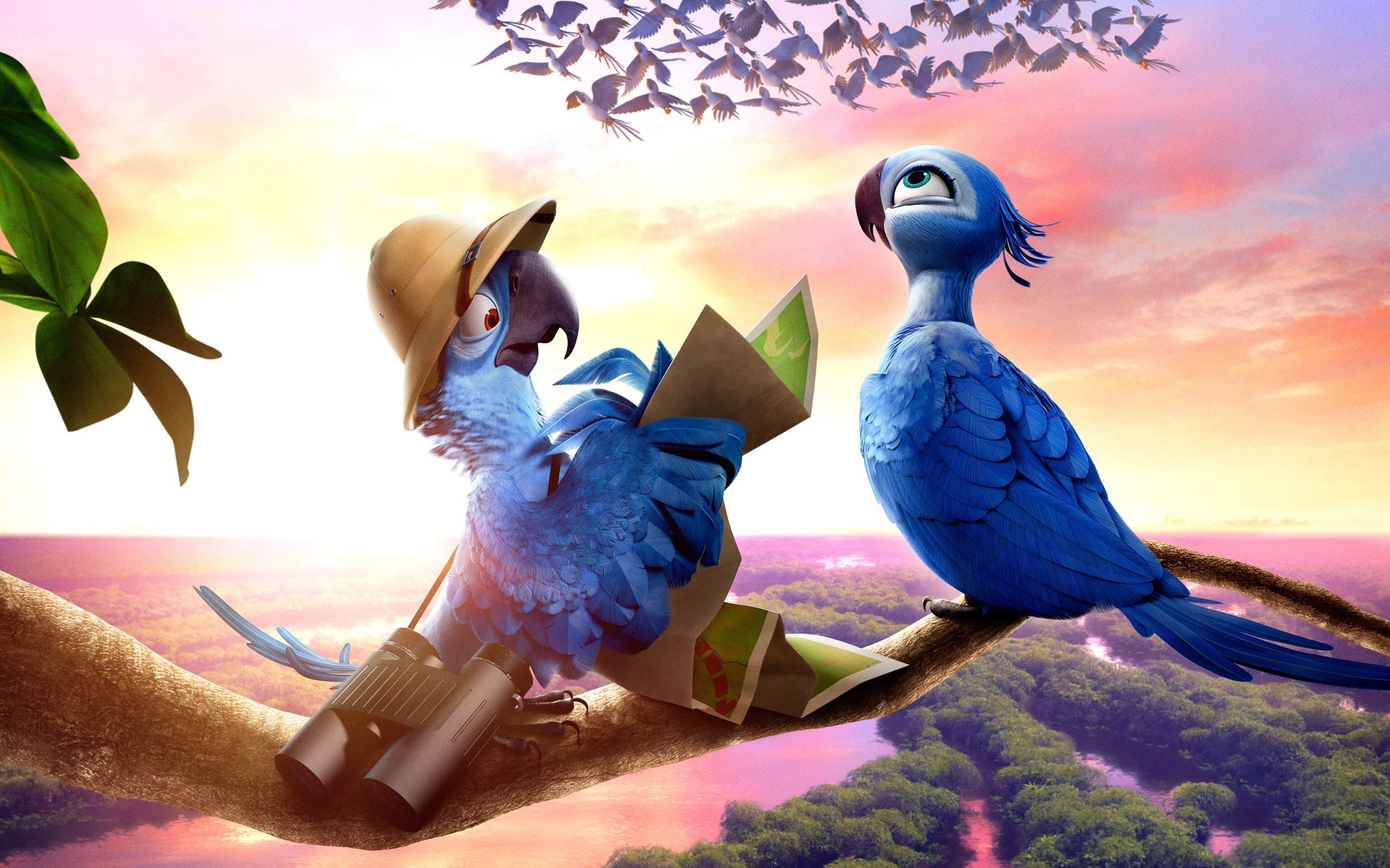 Wallpaper birds, graphics, cartoon