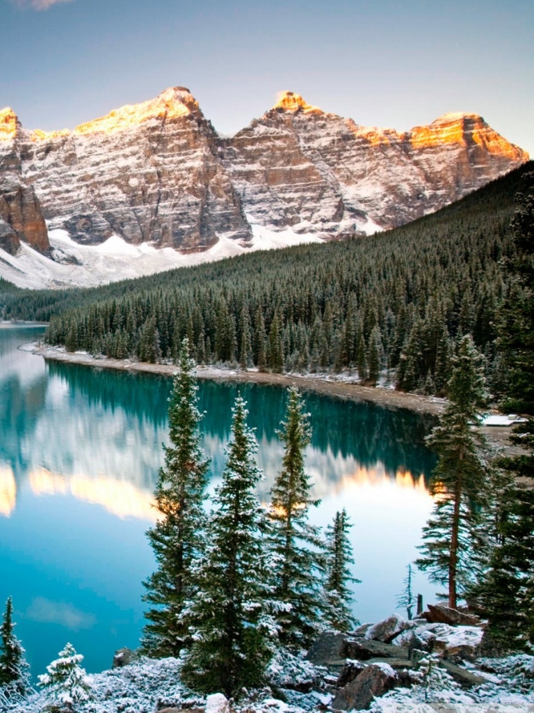 Winter, Moraine Lake, Alberta, Canada