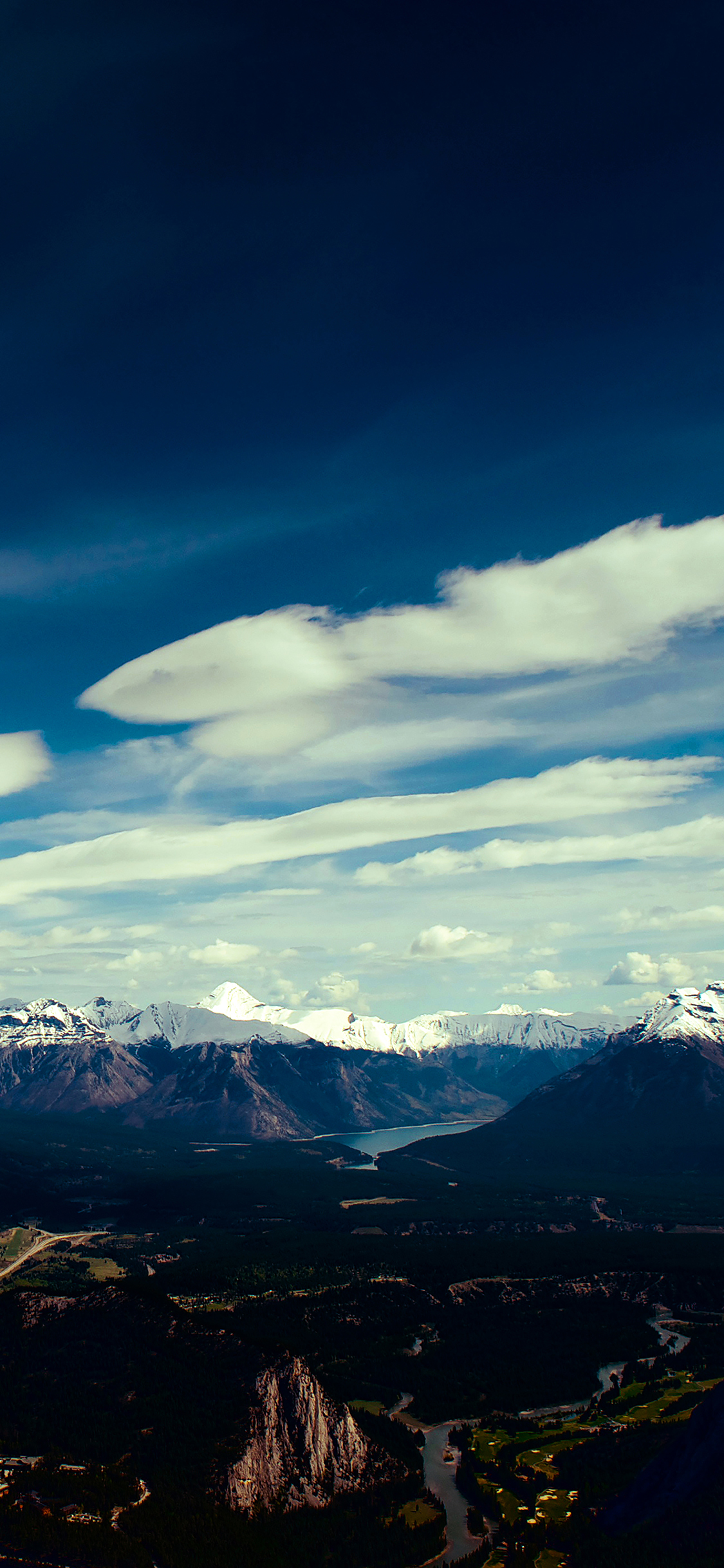 Canada Mountain Blue Sky Snow High