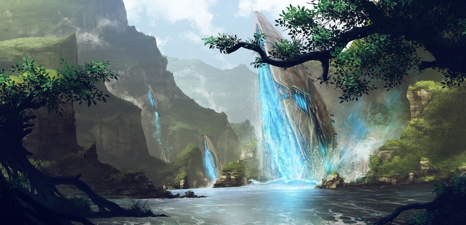 river fantasy art nature video games