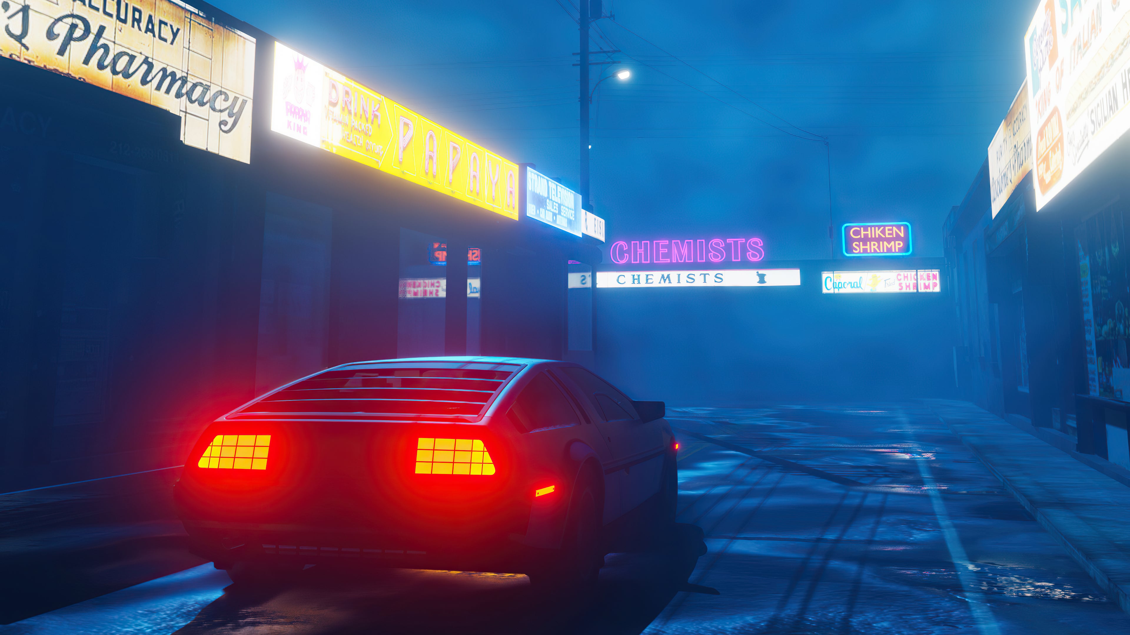 Delorean 80s [3840x2160]