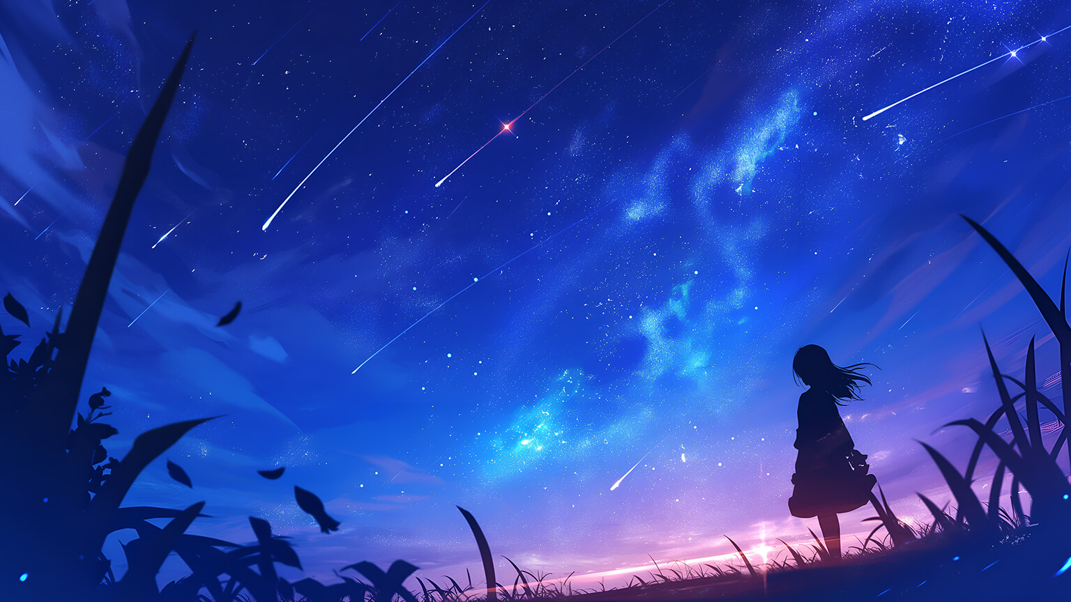 Meteor Shower Desktop Wallpaper 4k
