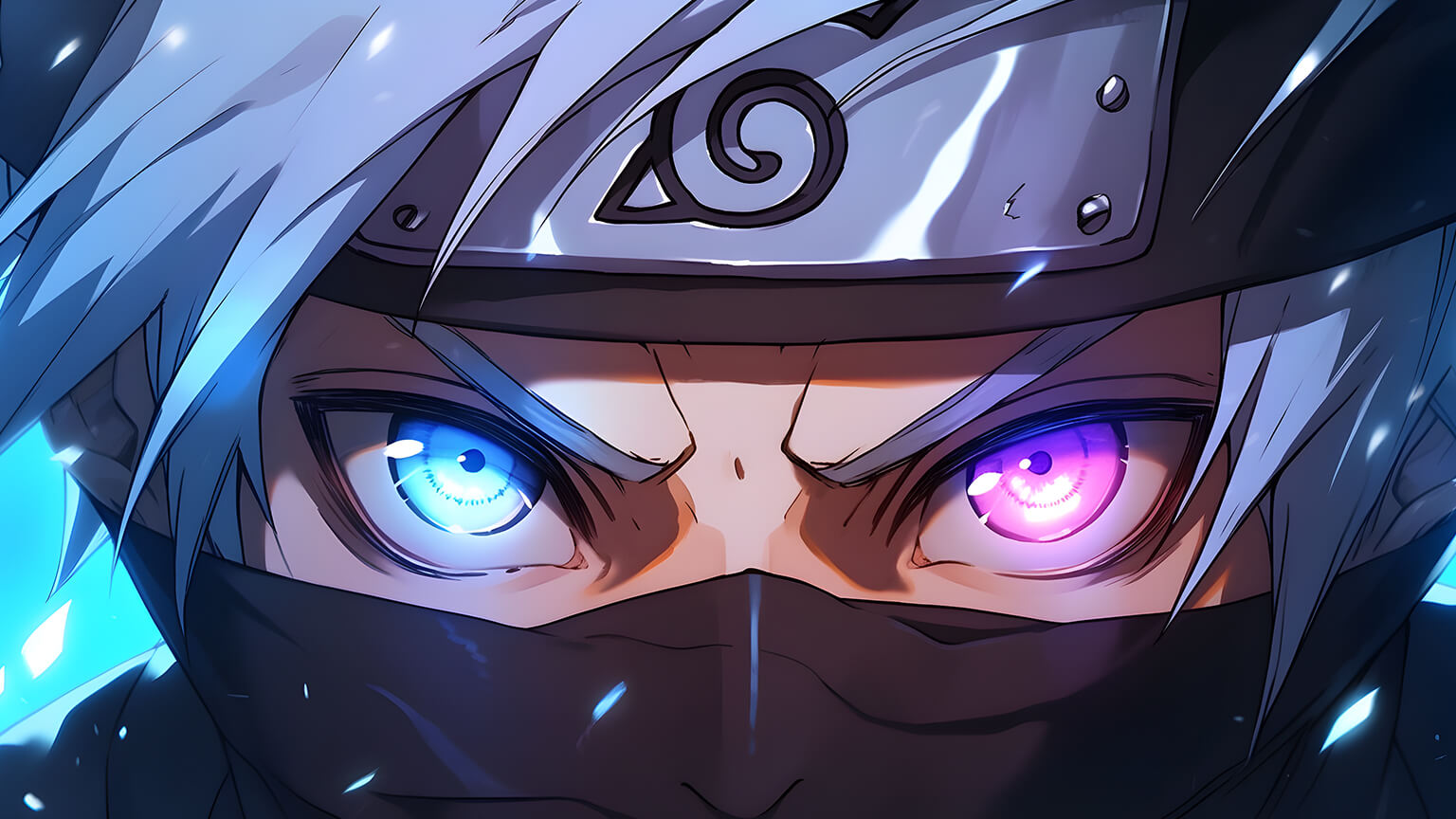 Kakashi Hatake with Blue Purple Eyes