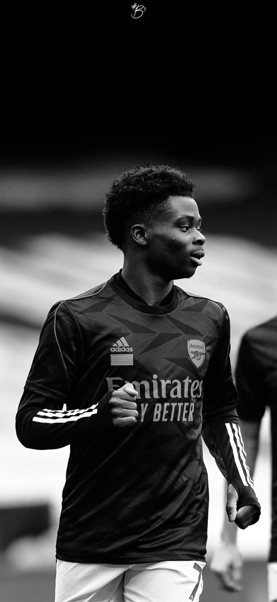 Wallpaper Saka B&W, #Arsenal