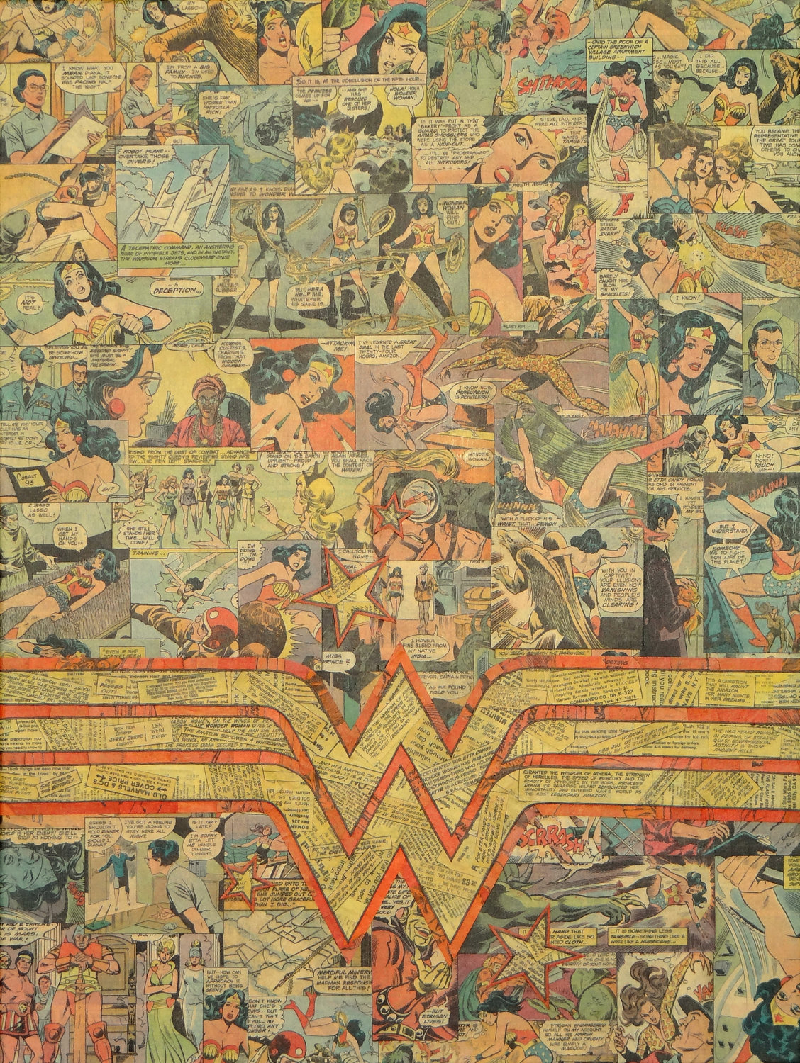 Fun Wonder Woman Collages Made From Old