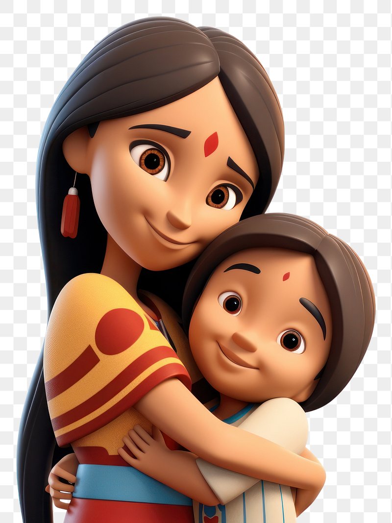 Indian Mother And Daughter Image