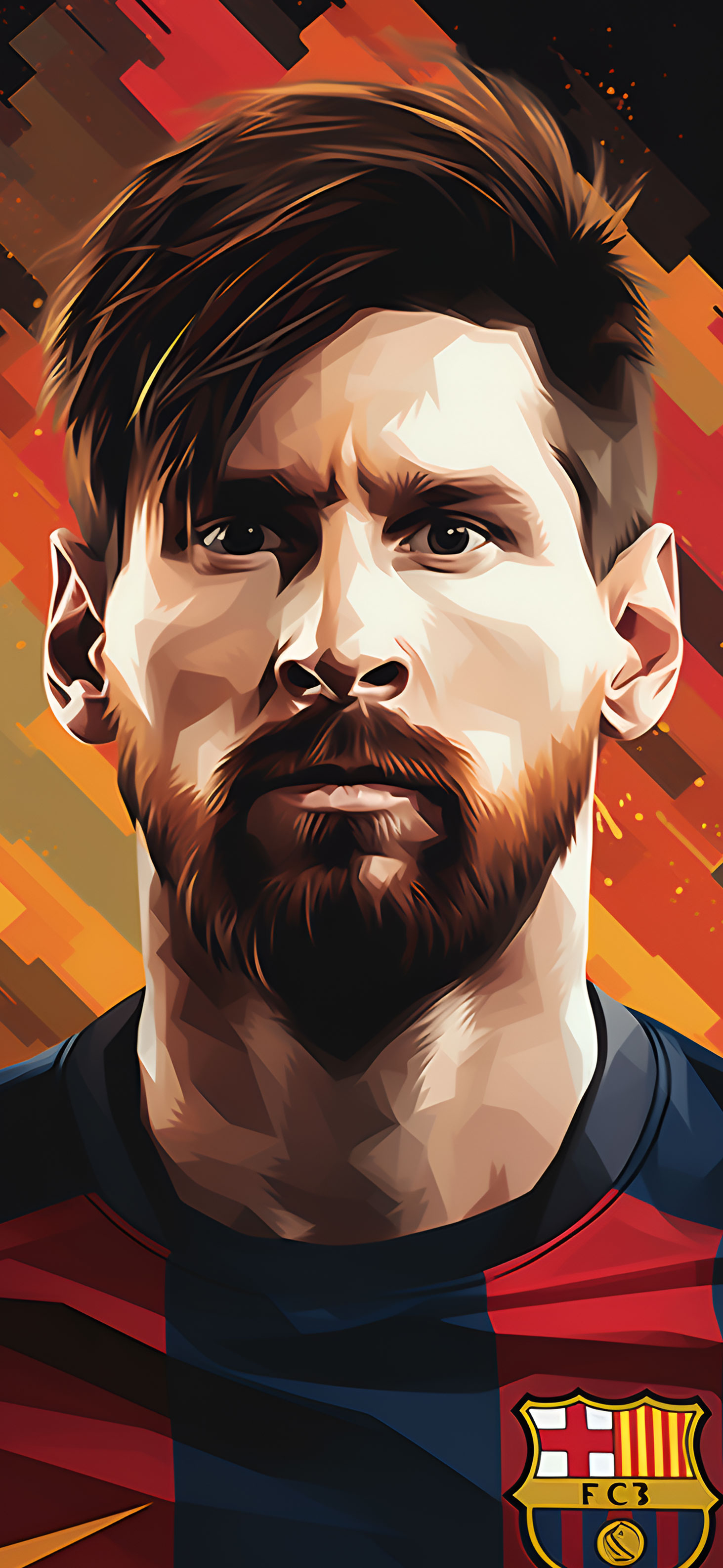 Serious Lionel Messi Art Wallpaper