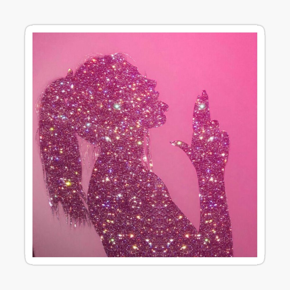 Pink Shadow Glitter Girl Poster