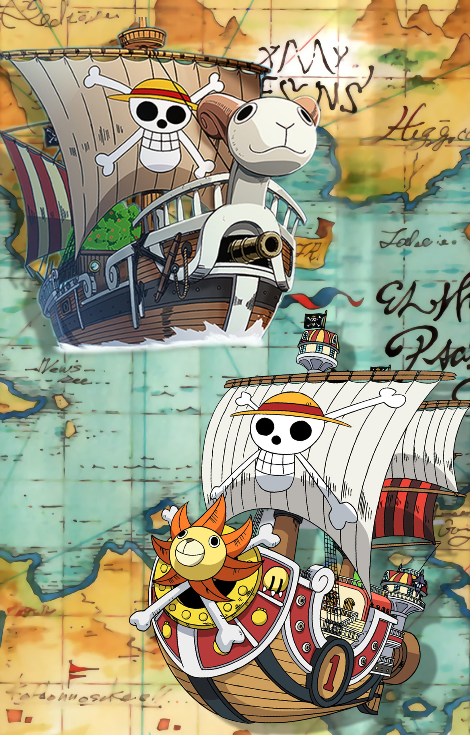One Piece, Thousand Sunny, anime, ship