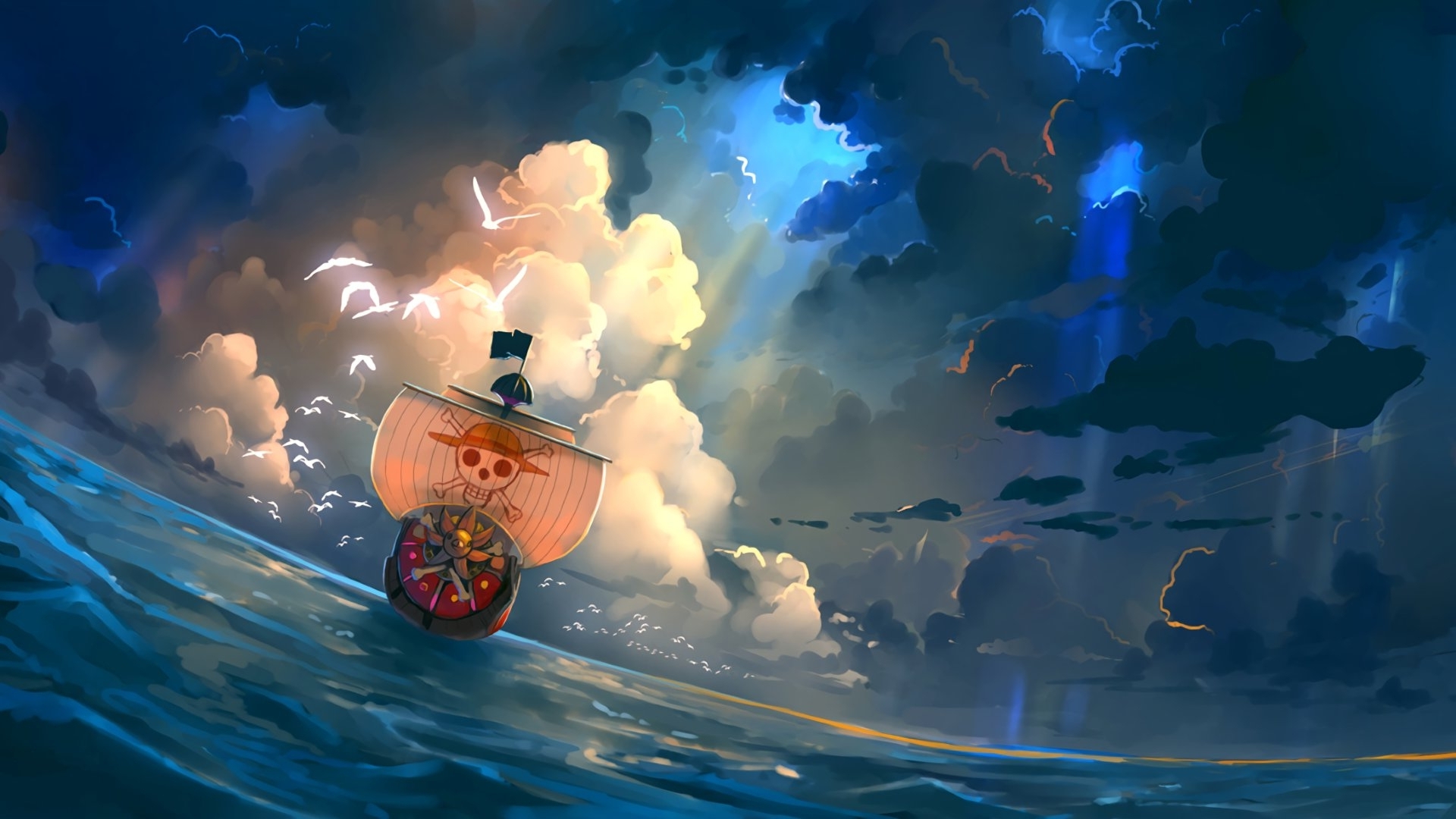 Wallpaper Clouds, Ocean, Artwork