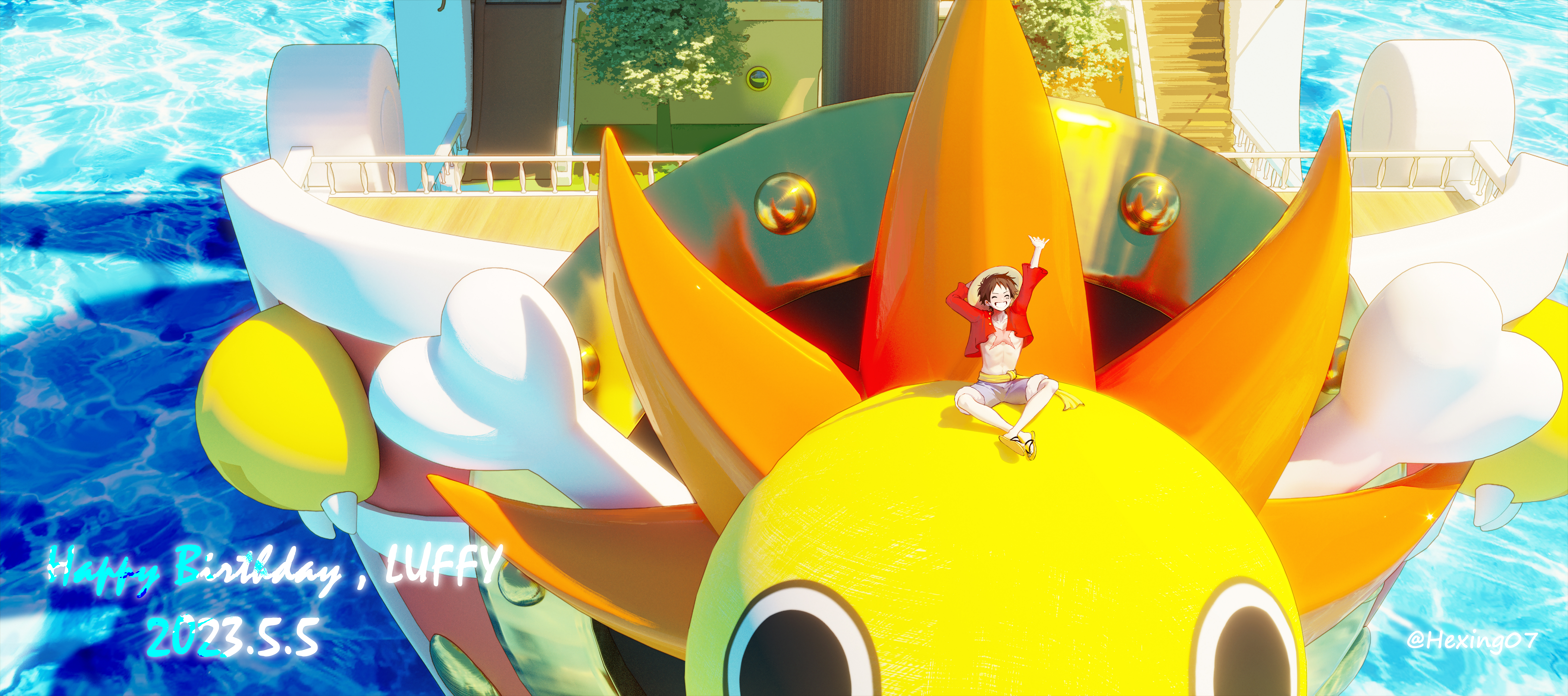 Thousand Sunny Monkey D. Luffy Anime