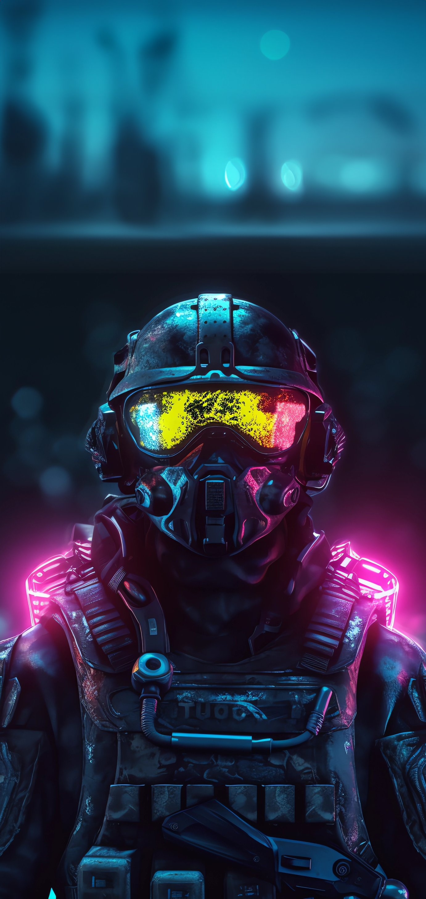 AI Art: Neon soldier