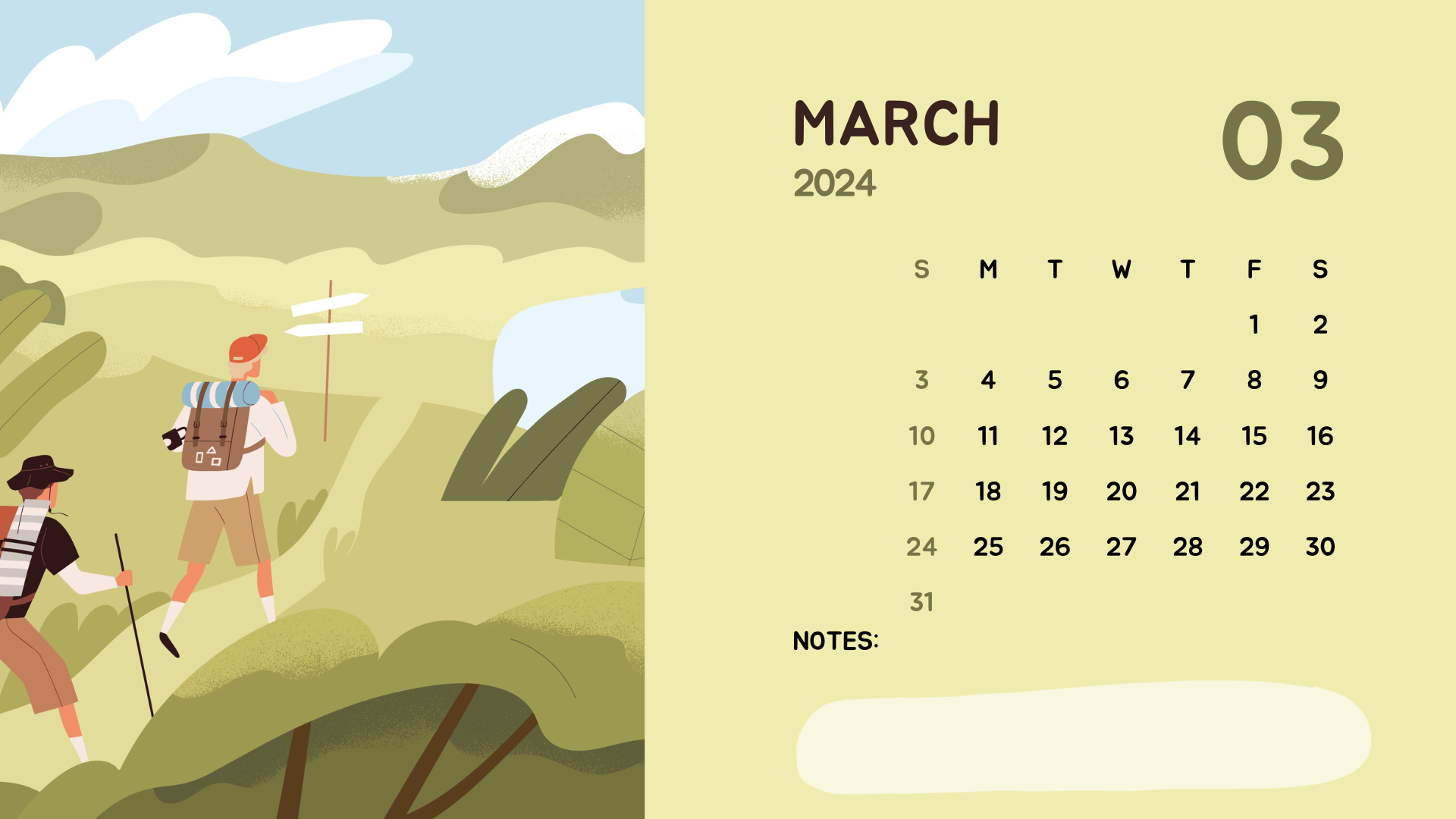 Free March 2024 Calendar