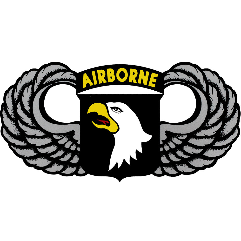 101st Airborne With Wings 5 Inch Clear