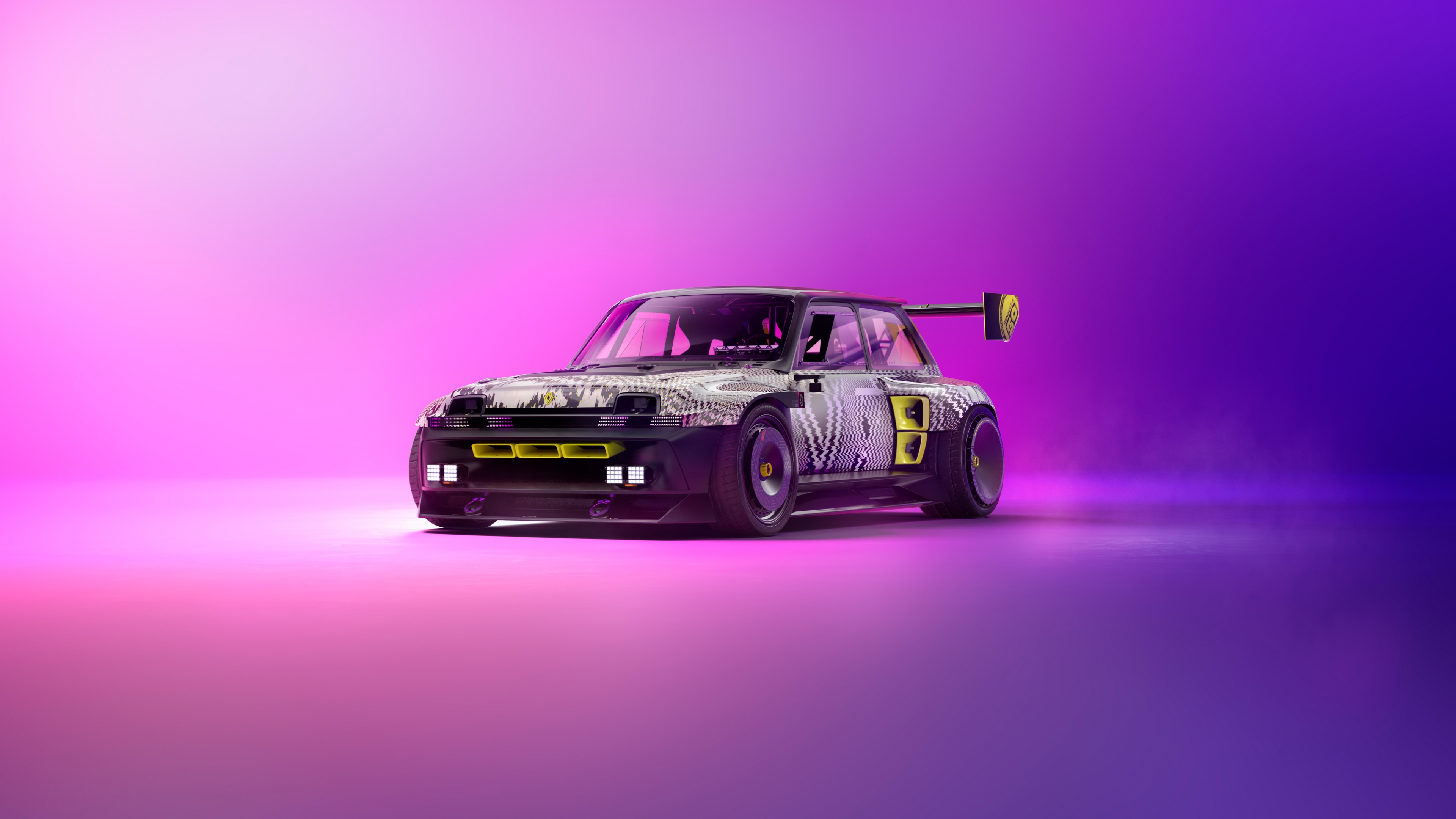 Renault R5 Turbo 3E Wallpaper 4K, Electric cars, Purple background
