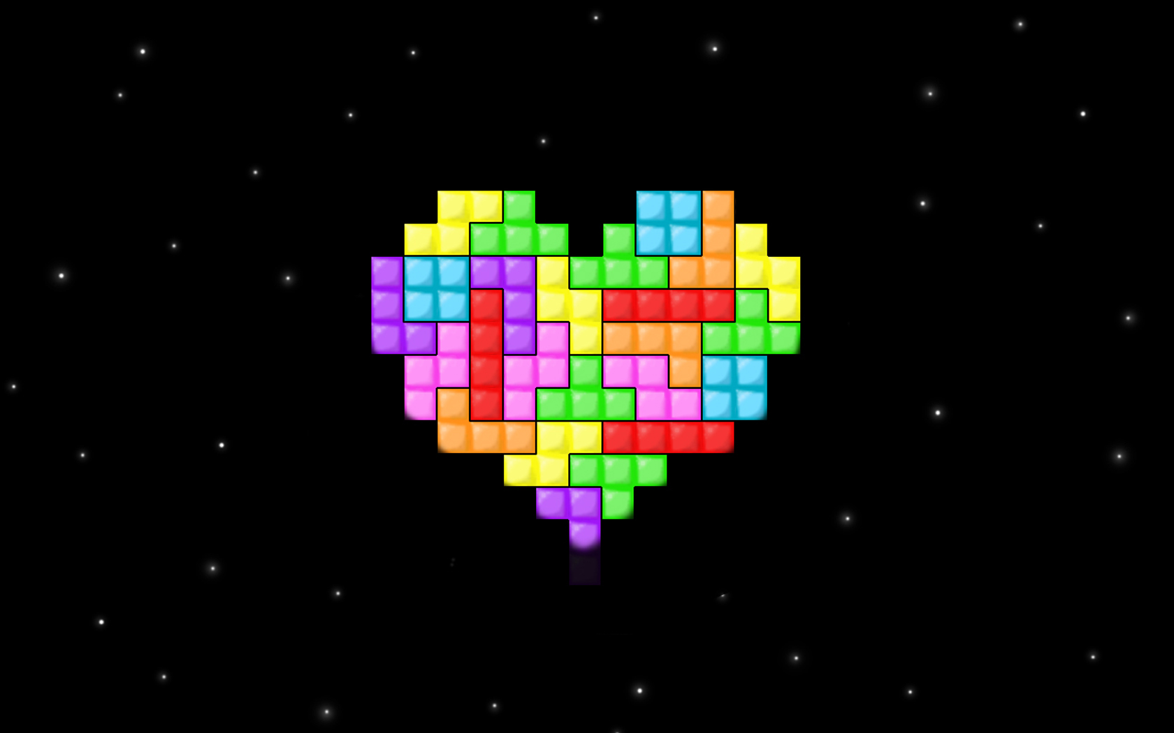 Game Tetris Colorful Pixel Art Wallpaper
