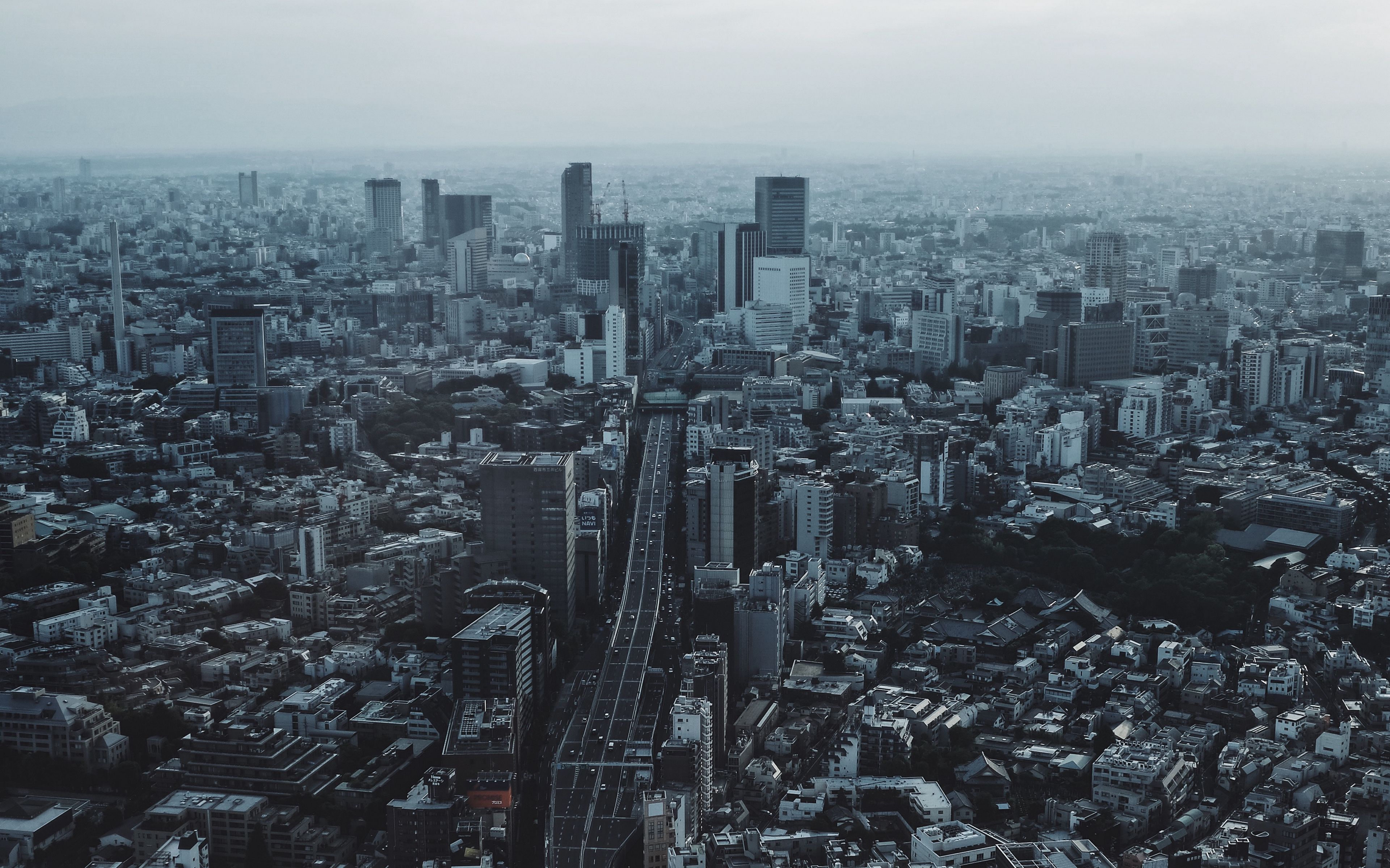 Download wallpaper 3840x2400 city, top