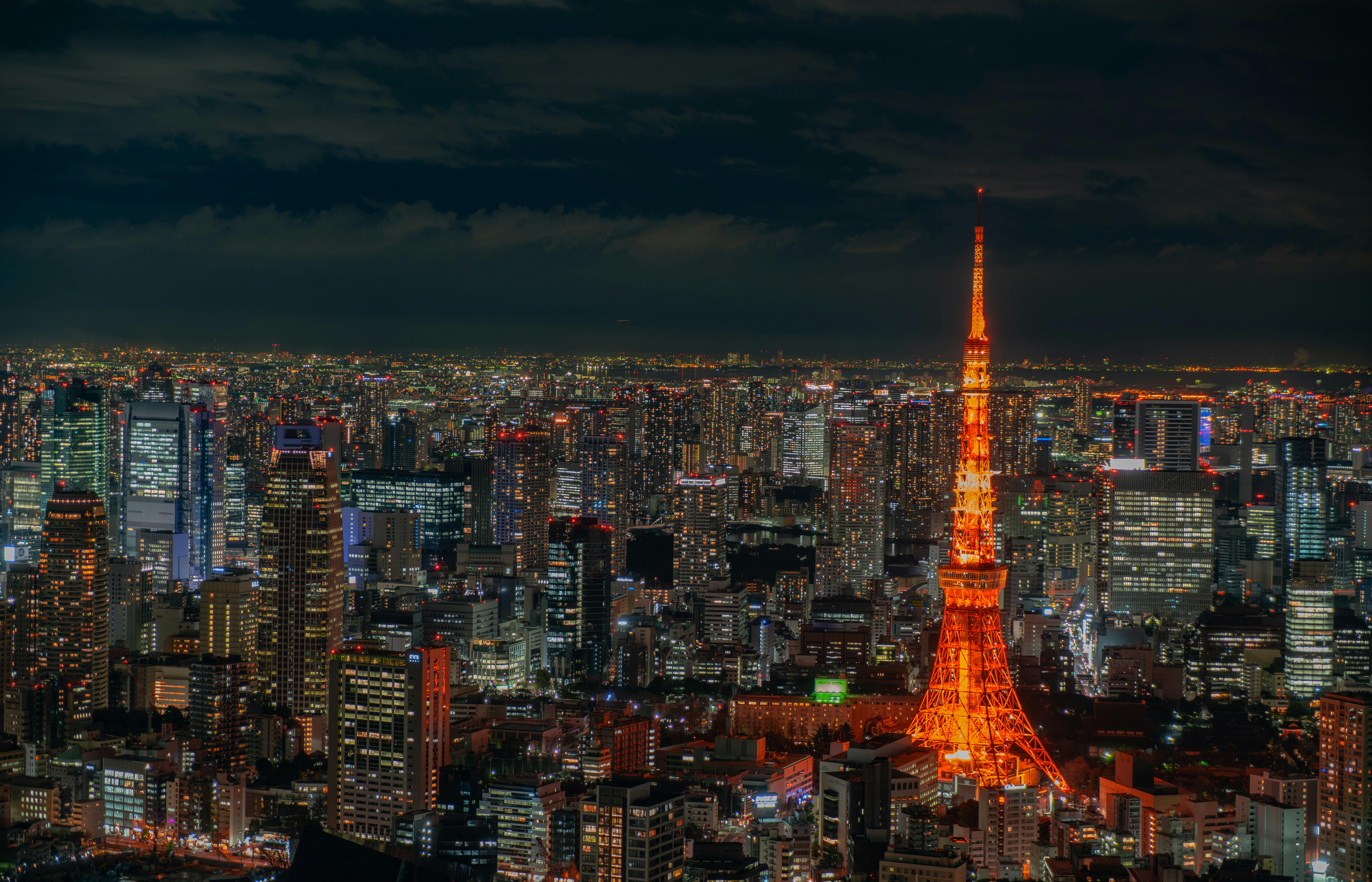 Colorful Tokyo Tower in Paris during