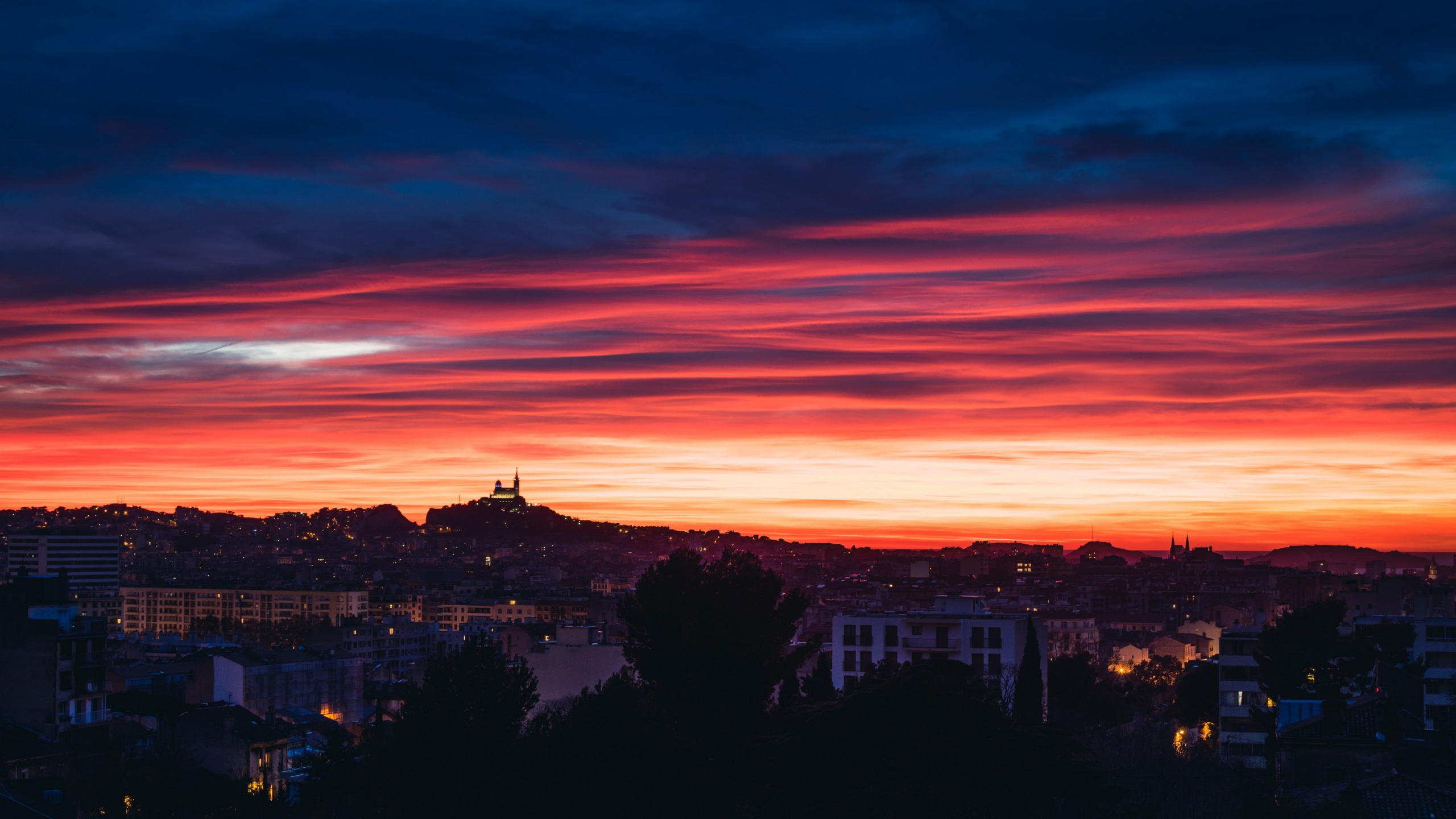 sunset over marseille 4k HD Wallpaper