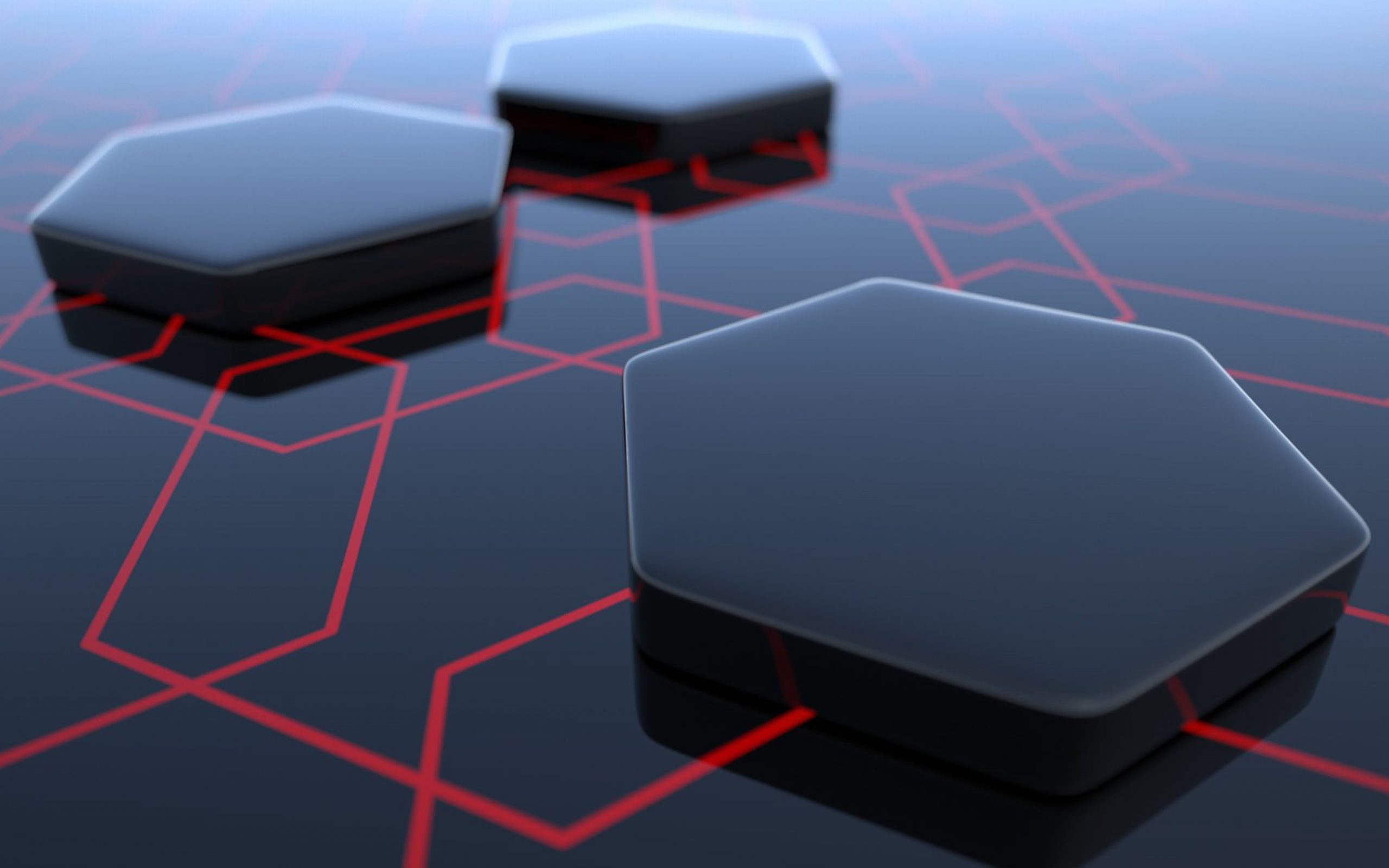 Abstract Hexagon 3D Black 4K Wallpaper