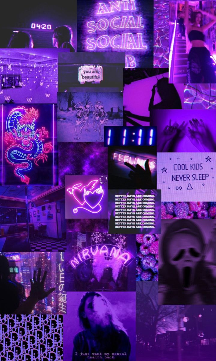 neon purple aesthetic iphone wallpaper