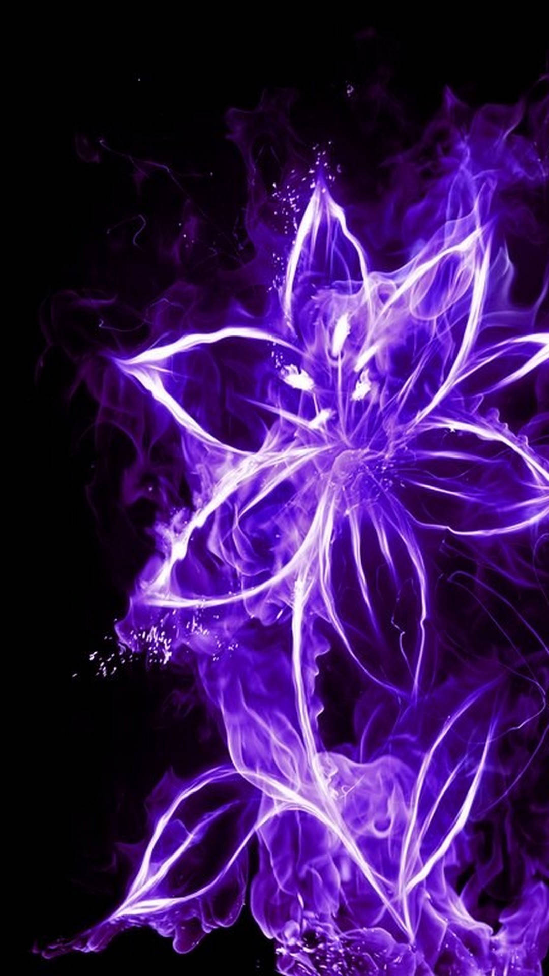 Flower Neon Purple iPhone Wallpaper