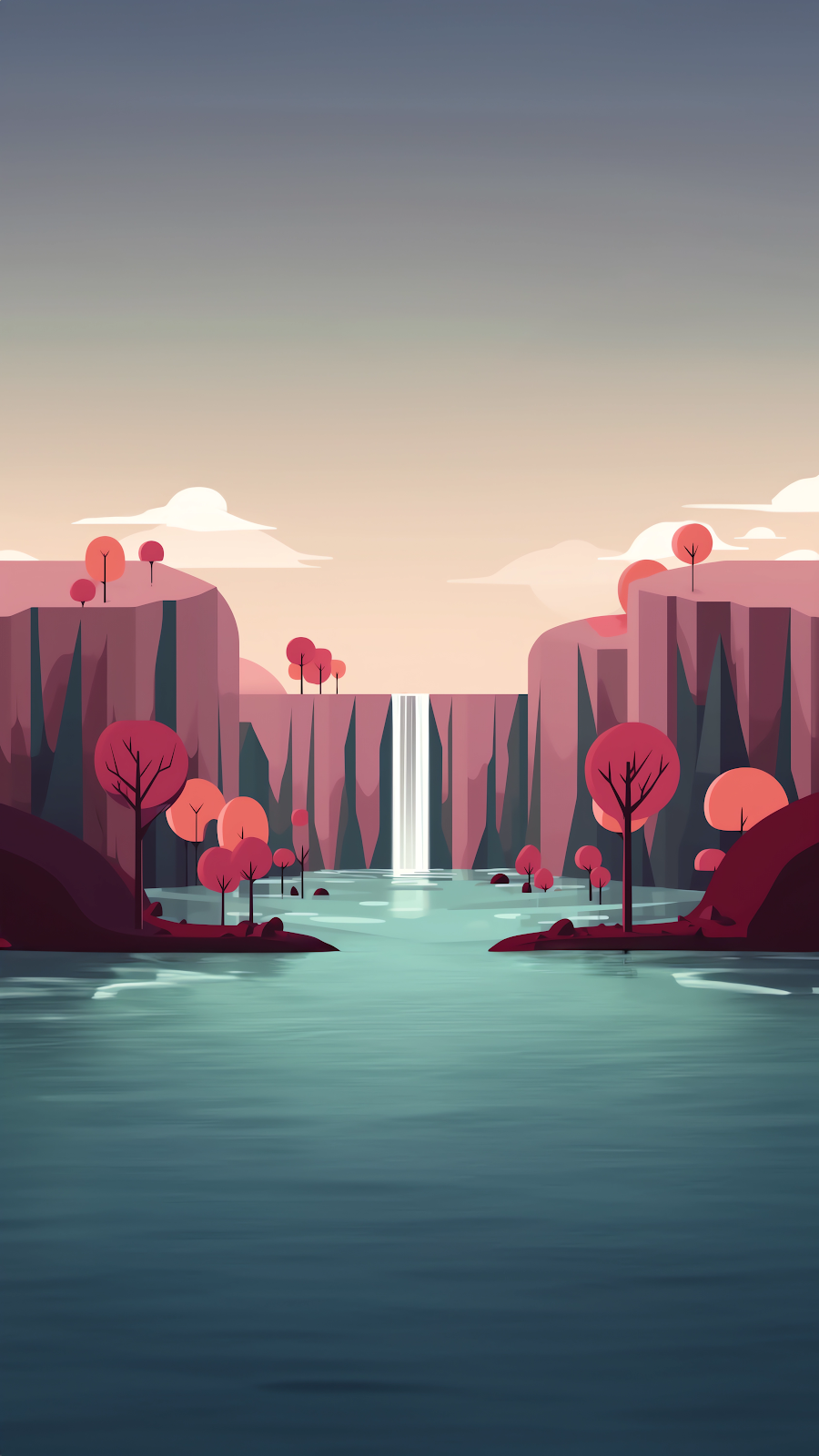 Minimalist Nature Waterfall