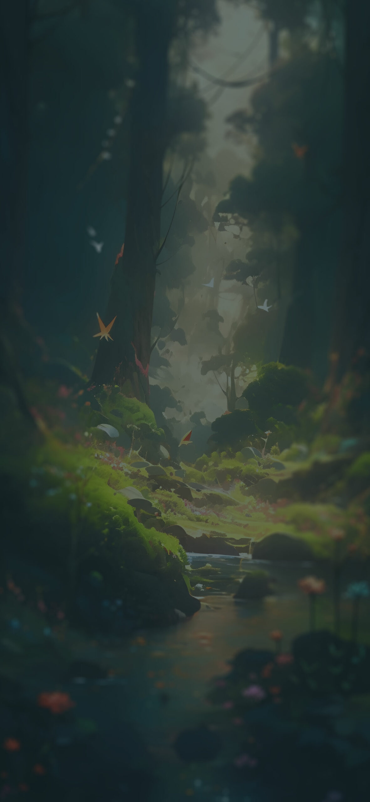 Captivating Forest Lakeside Wallpaper