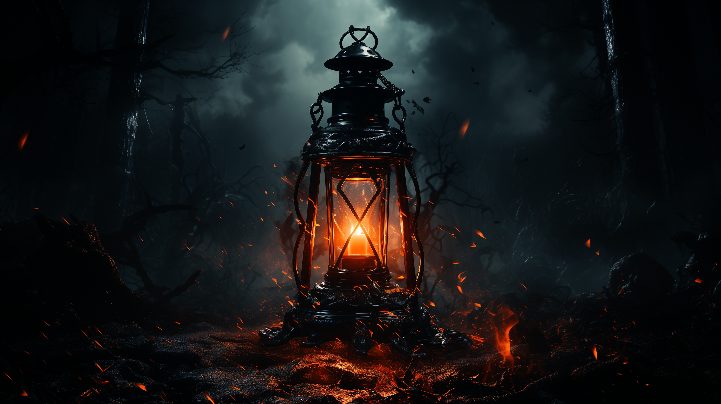 Dark Mystical Lantern HD Wallpaper