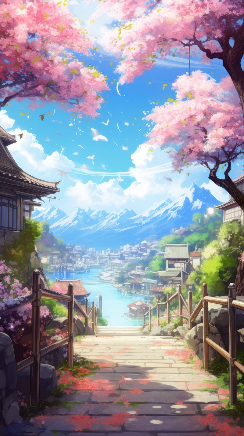 Anime Background Garden Grass Image